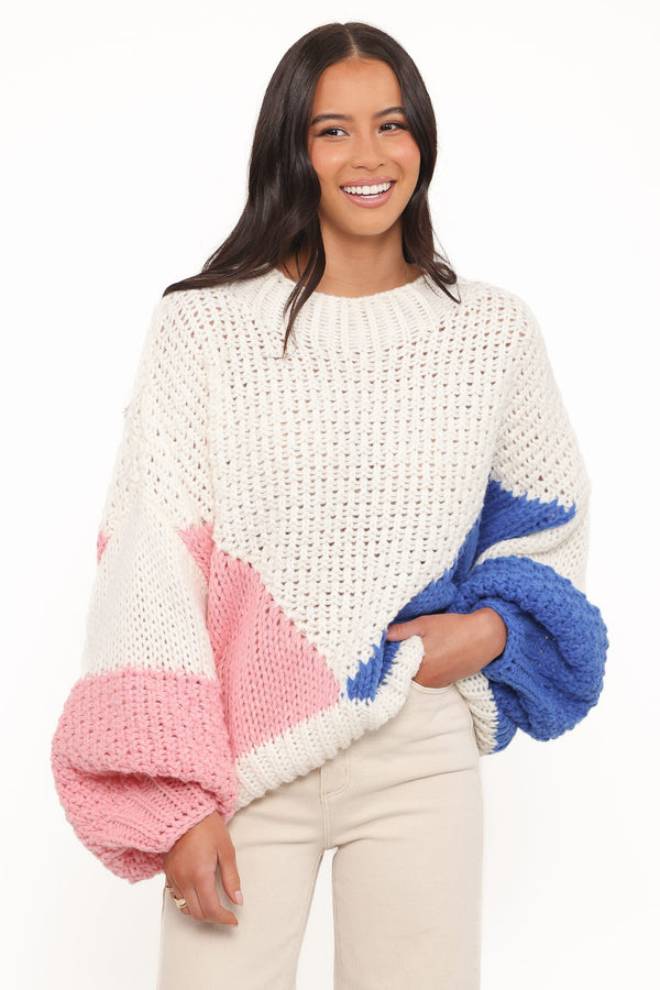 KNITWEAR Koda Pattern Knit Sweater - White Multi