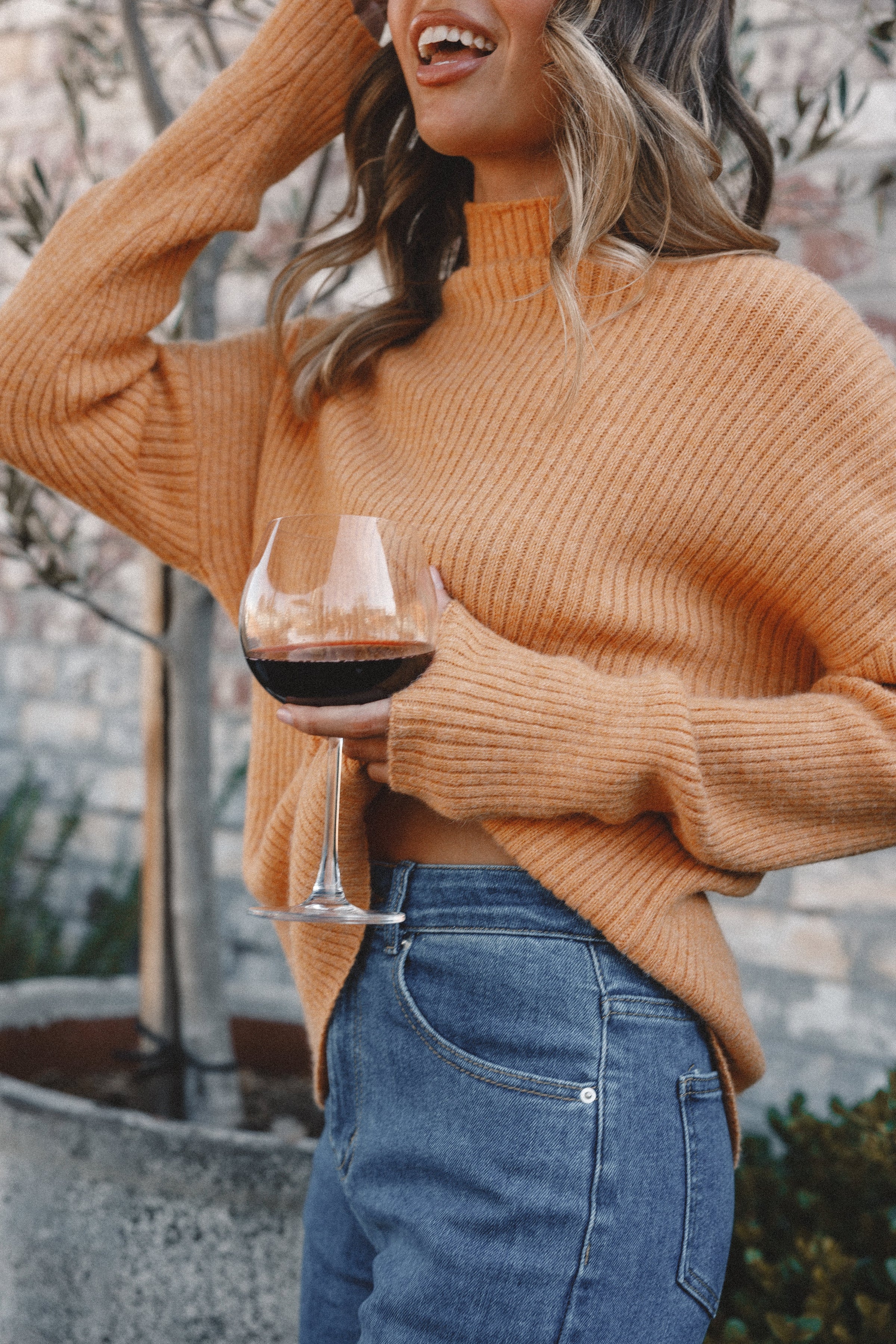 KNITWEAR Kora Mock Neck Knit Sweater - Camel