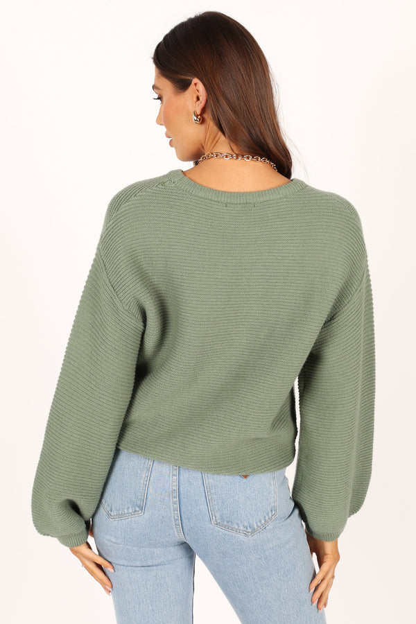 Knitwear Lakelyn Textured Knit Sweater - Khaki