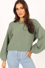 Knitwear Lakelyn Textured Knit Sweater - Khaki