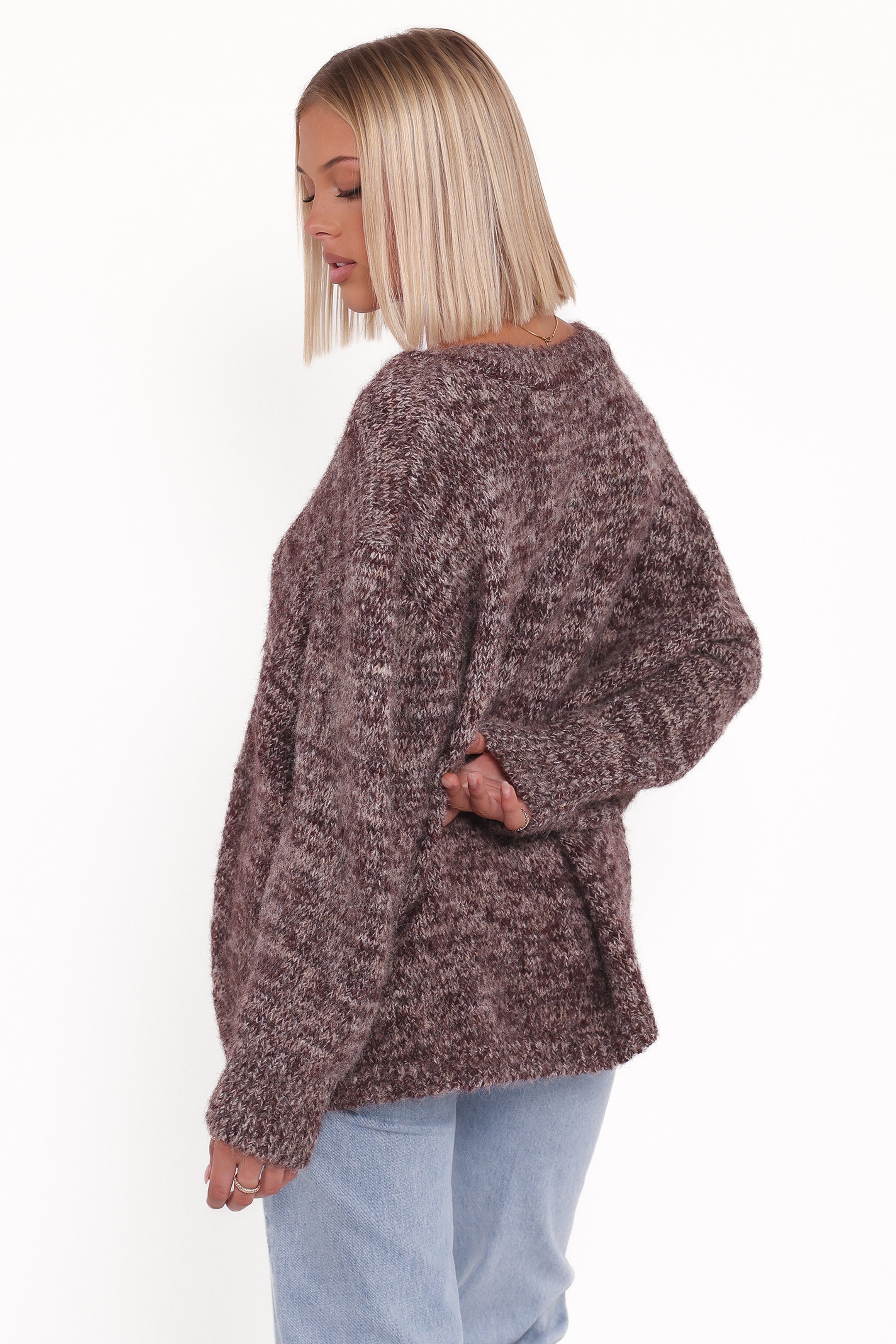 KNITWEAR Libby Oversized Sweater - Brown Marle