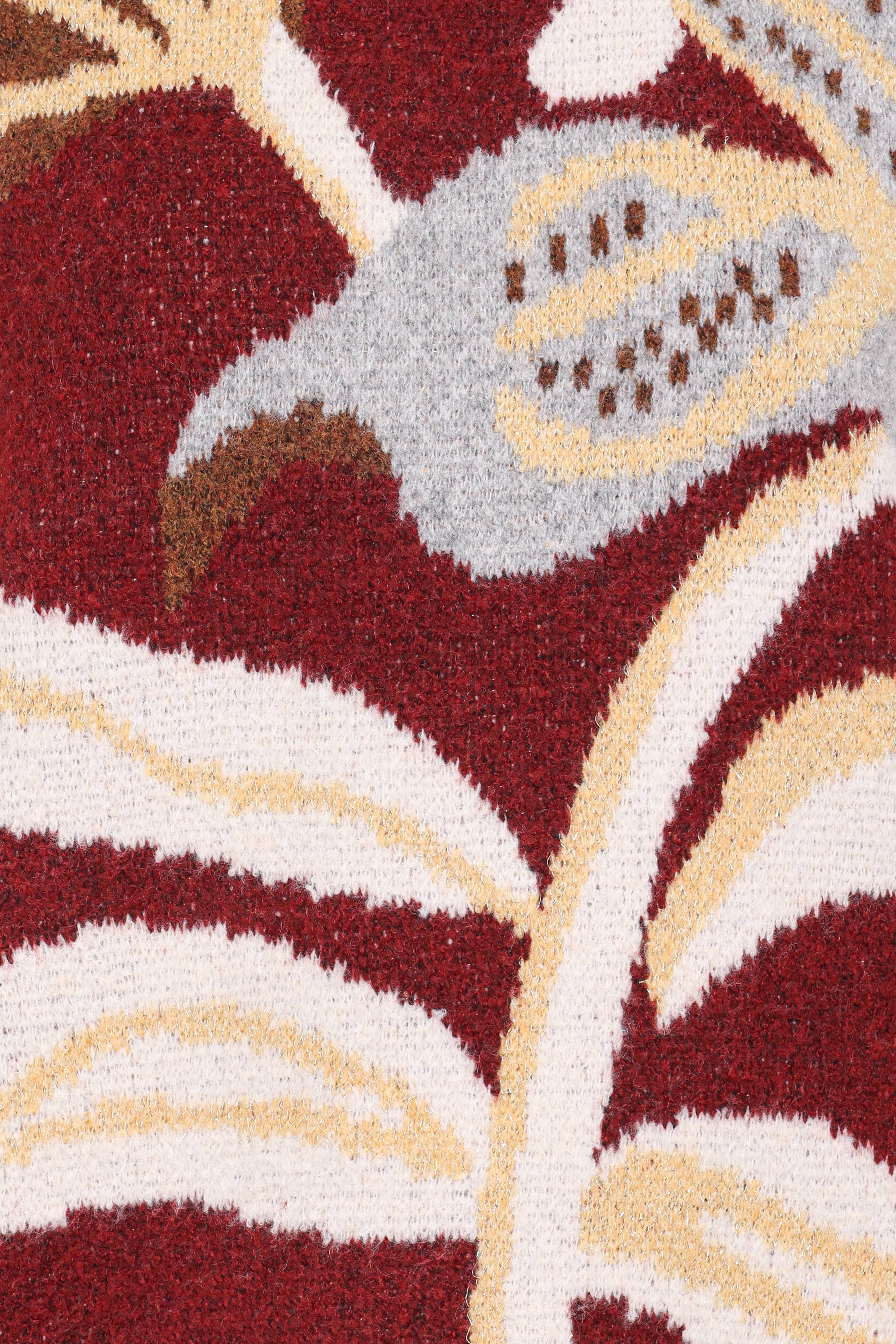 KNITWEAR Lirael Botanical Crew Neck Sweater - Burgundy