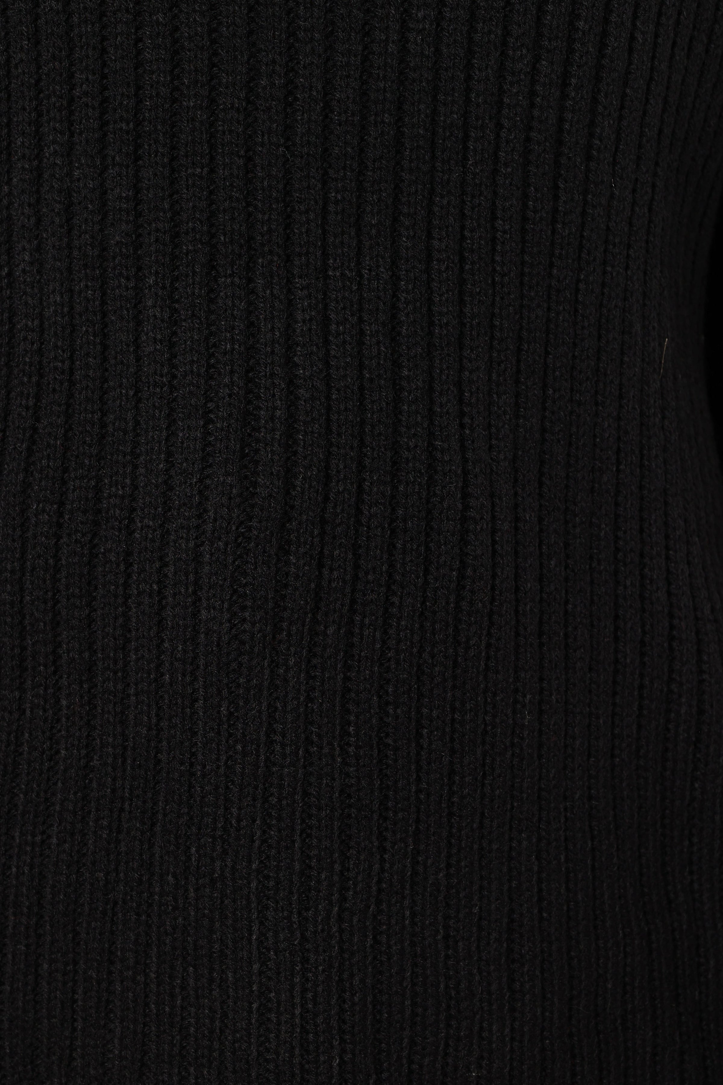 KNITWEAR @Lorelei Textured Sleeve Knit Sweater - Black