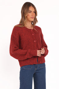 KNITWEAR Lucah Cardigan - Dark Red