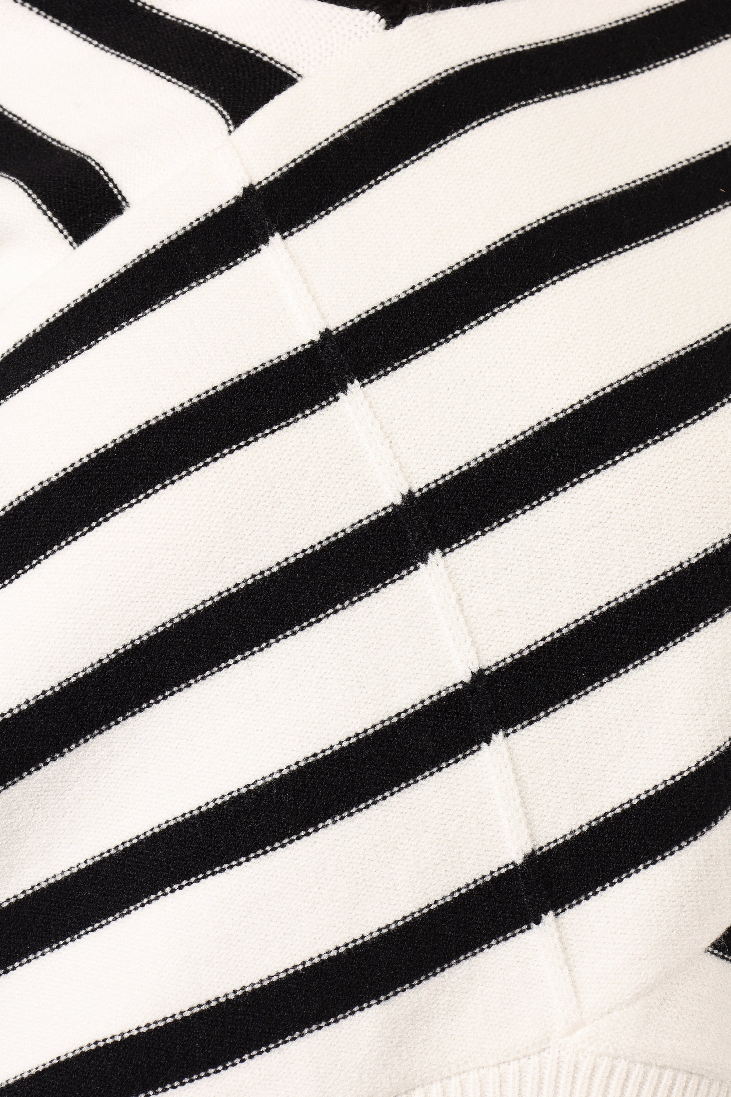 KNITWEAR @Lynette Criss Cross Stripe Sweater - Black/White