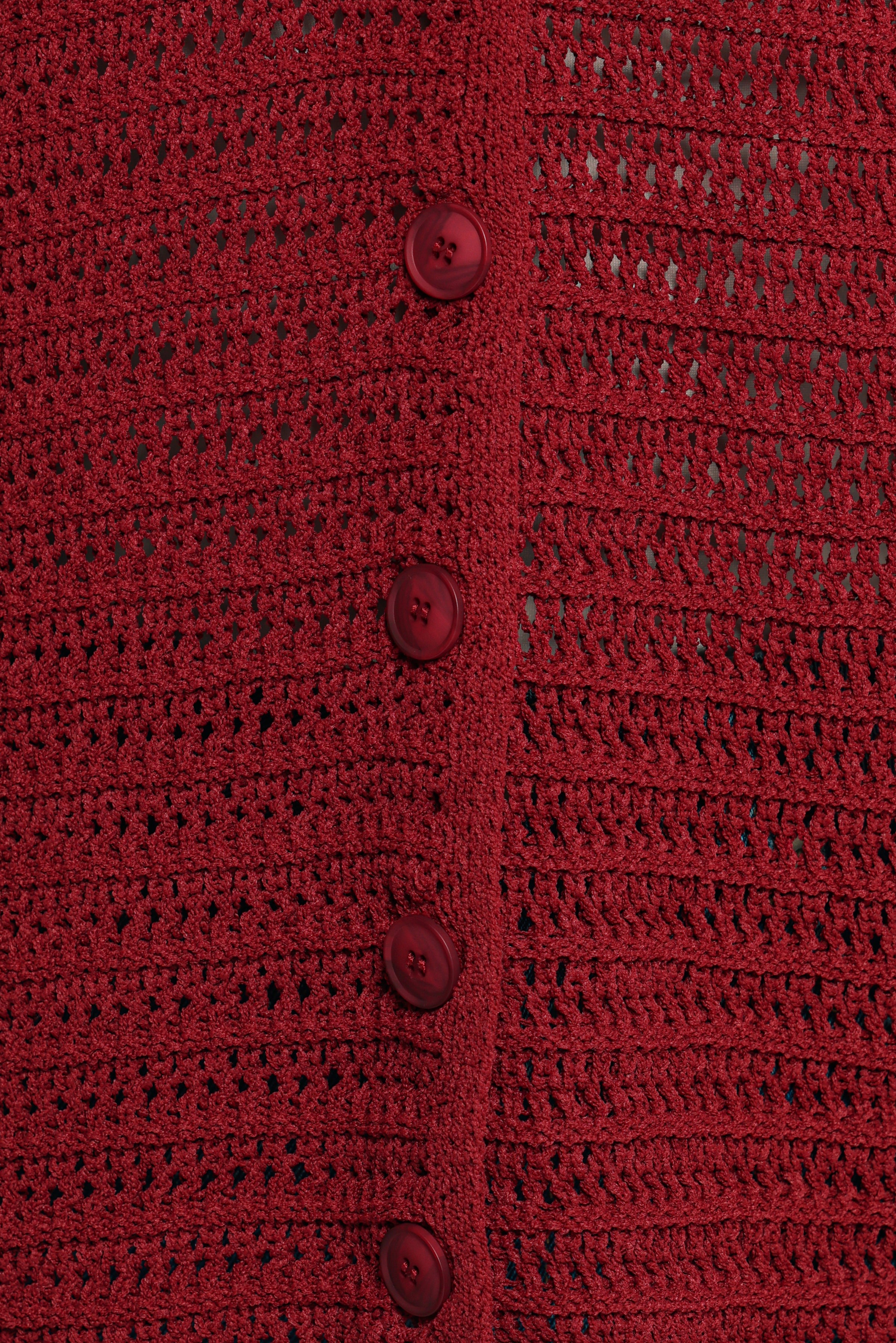 KNITWEAR Lyra Large Collar Cardigan - Burgundy