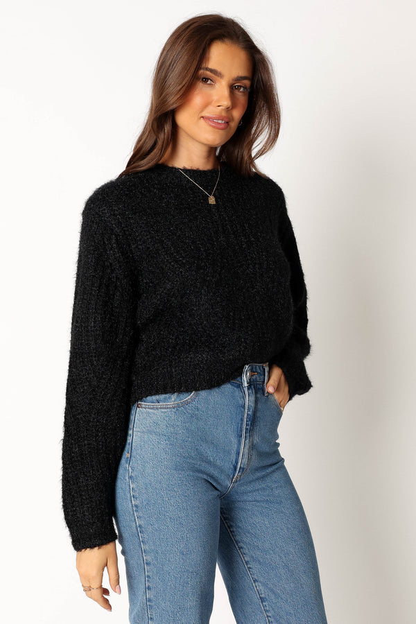 KNITWEAR @Magnolia Shimmer Knit Sweater - Black