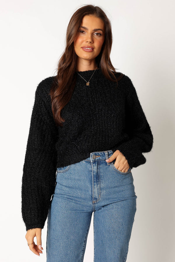 KNITWEAR @Magnolia Shimmer Knit Sweater - Black