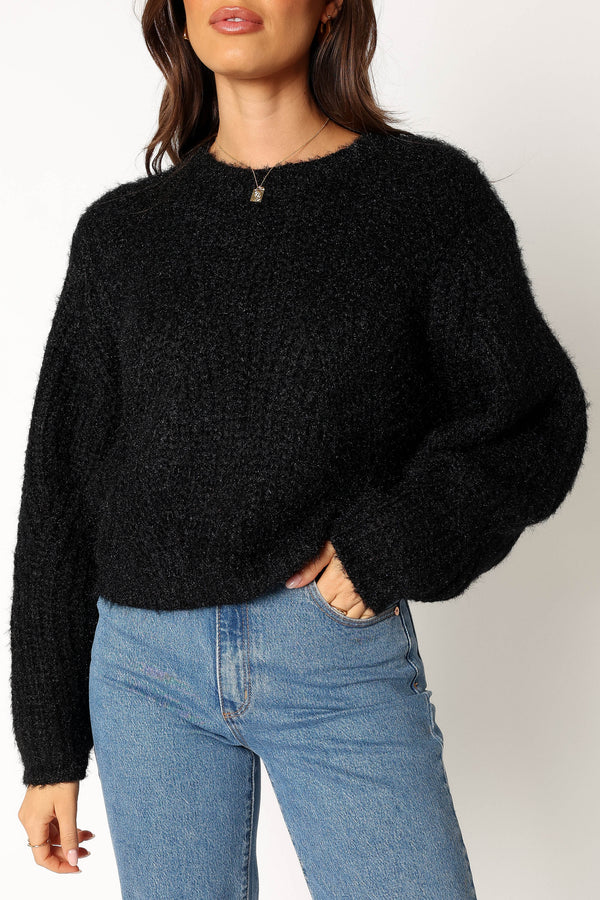 KNITWEAR @Magnolia Shimmer Knit Sweater - Black