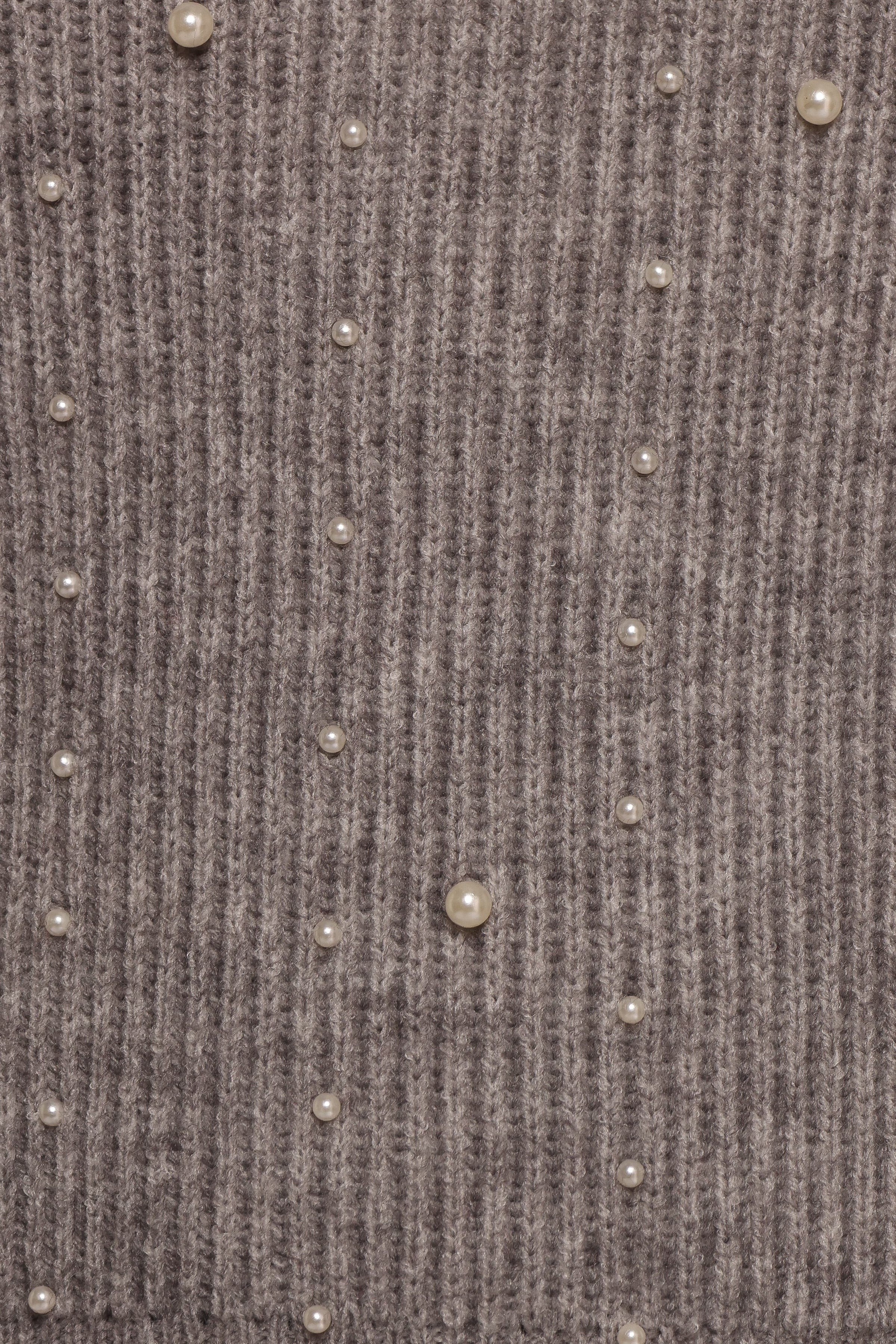 KNITWEAR Makena Pearl Detail Knit Sweater - Heather Grey