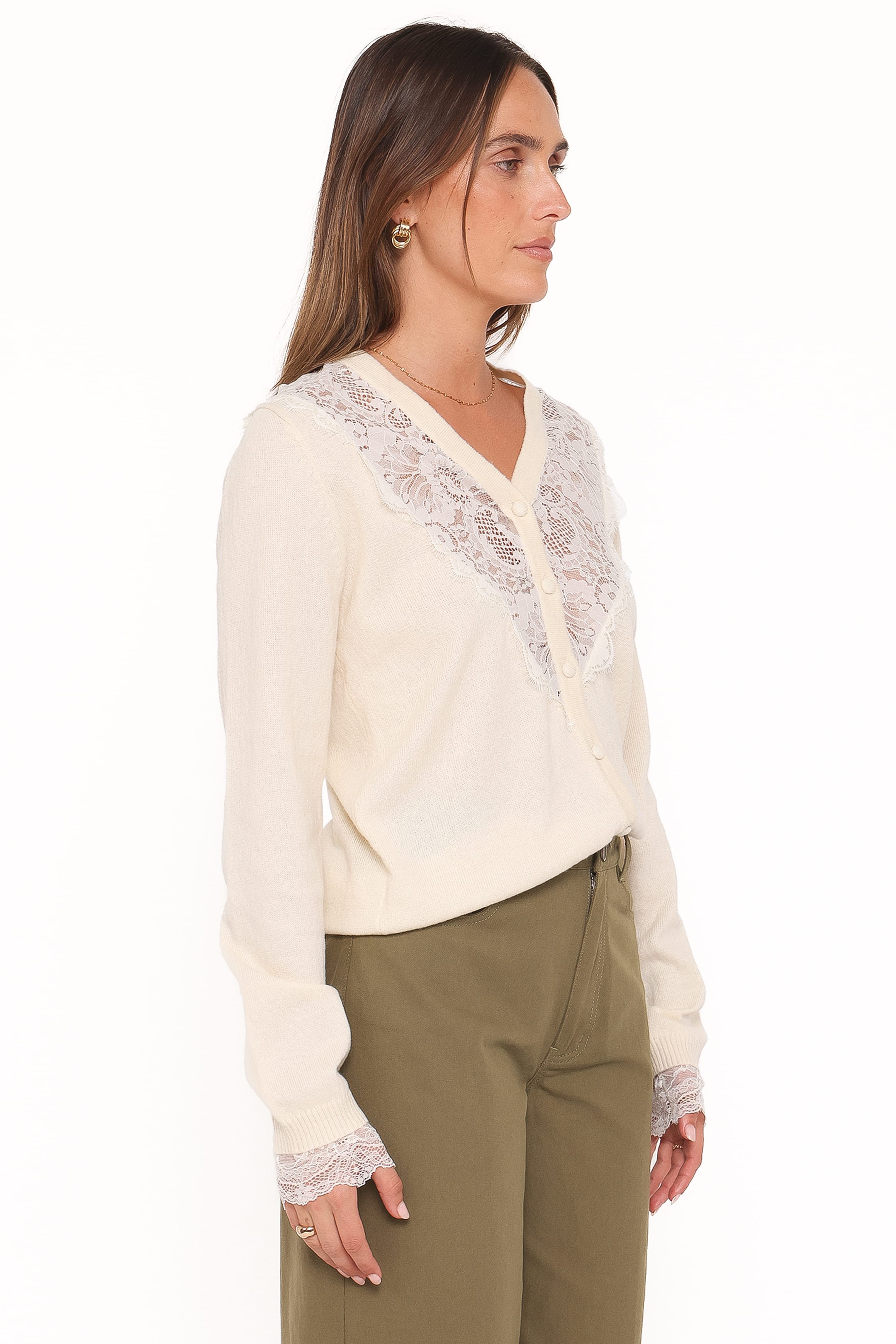 KNITWEAR Mamie Lace Cardigan - Butter Yellow