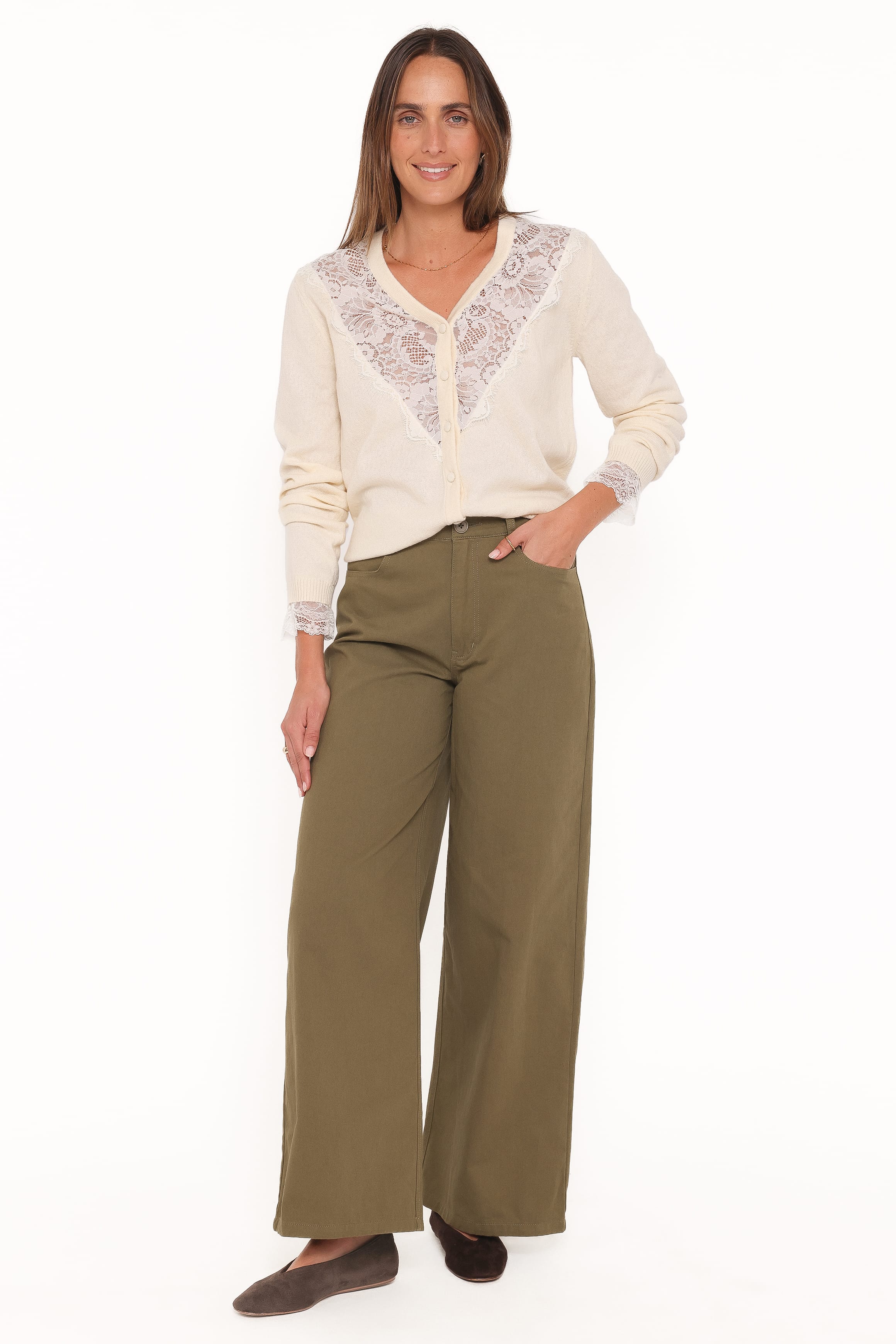 KNITWEAR Mamie Lace Cardigan - Butter Yellow