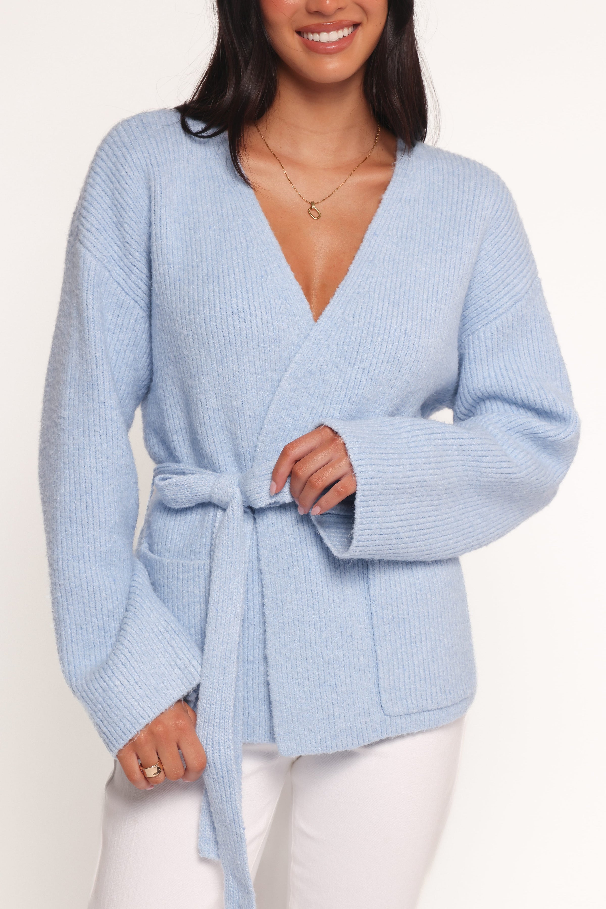 KNITWEAR Mika Wrap Cardigan - Blue