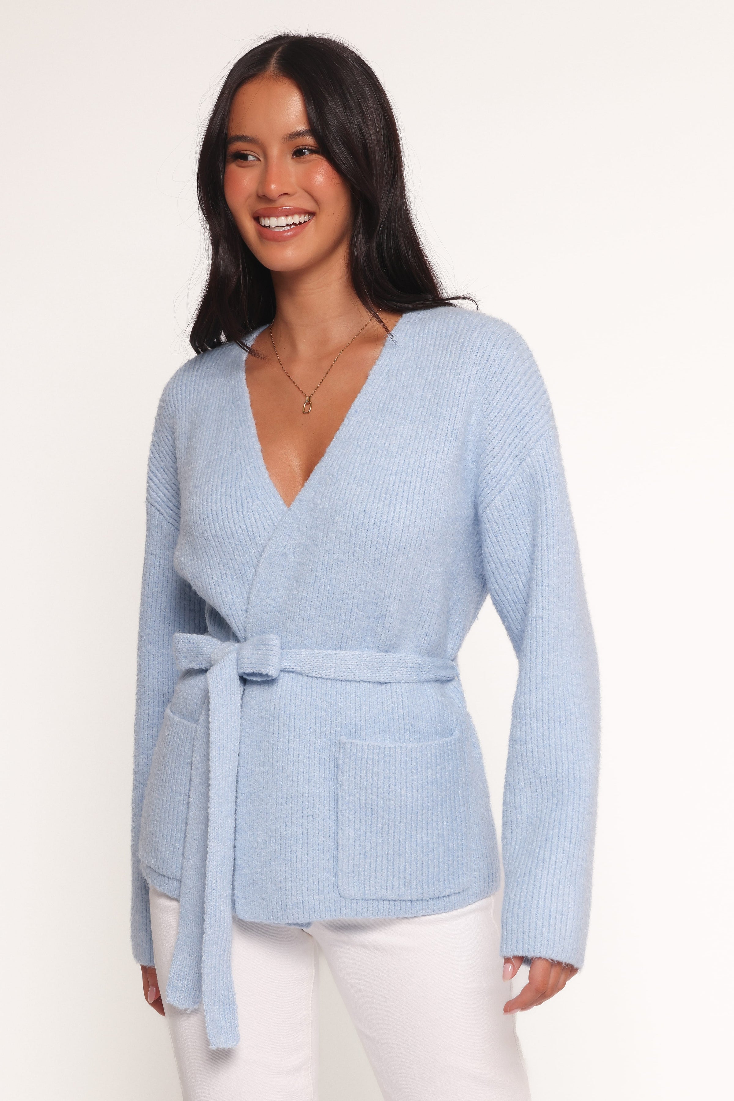 KNITWEAR Mika Wrap Cardigan - Blue