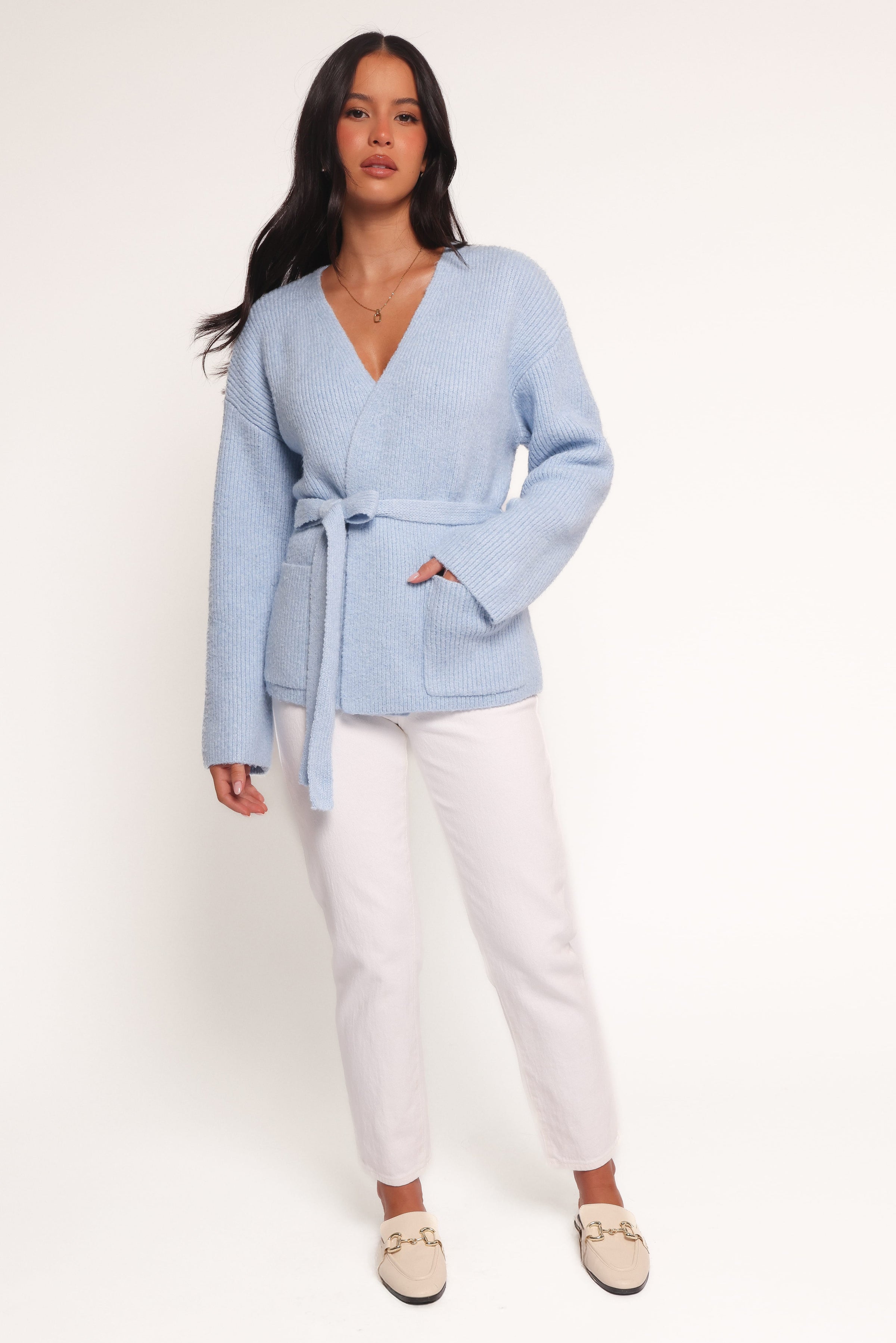 KNITWEAR Mika Wrap Cardigan - Blue
