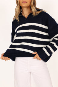 KNITWEAR @Miranda Knit Sweater - Navy