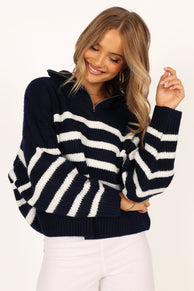 KNITWEAR @Miranda Knit Sweater - Navy