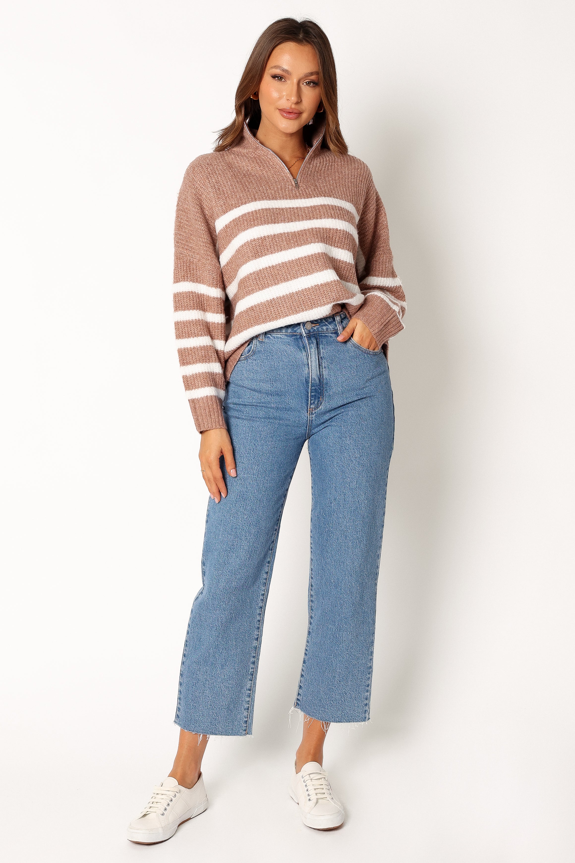 KNITWEAR @Miranda Knit Sweater - Taupe