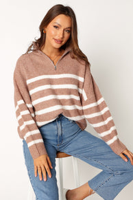KNITWEAR @Miranda Knit Sweater - Taupe