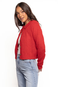 KNITWEAR Naya Collar Cardigan - Red