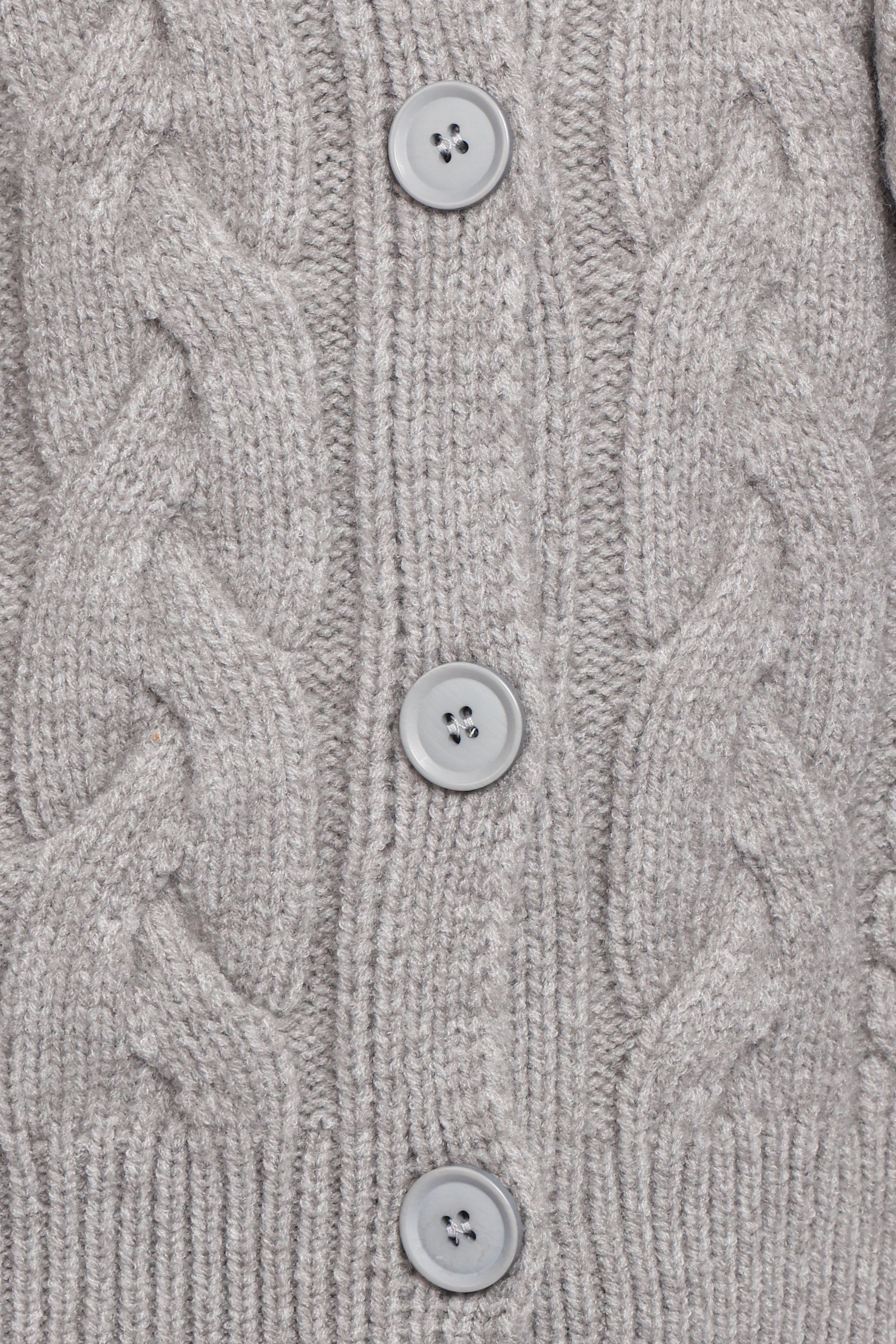KNITWEAR Nika Cable Knit Cardigan - Grey