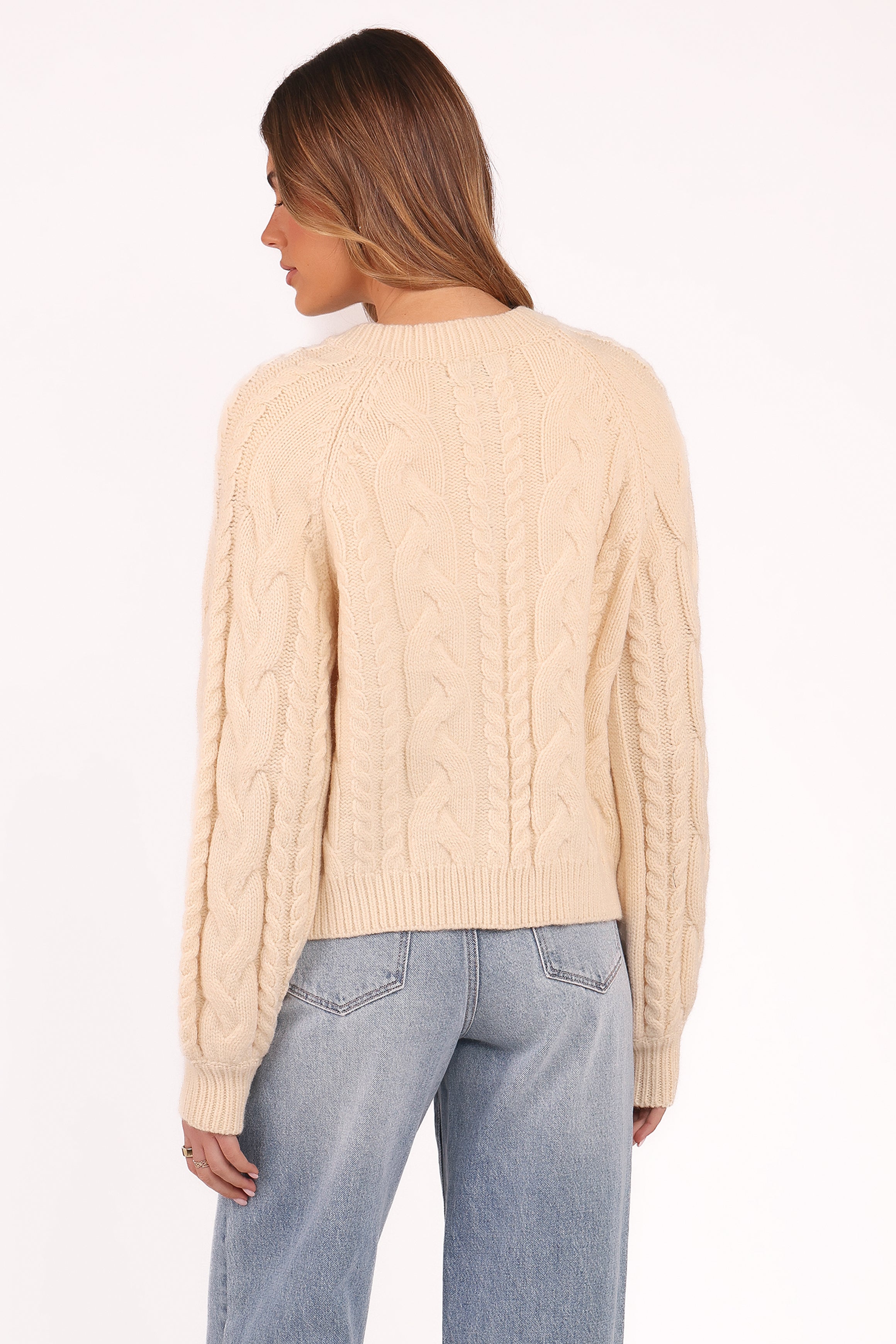 KNITWEAR Nika Cable Knit Cardigan - Taupe