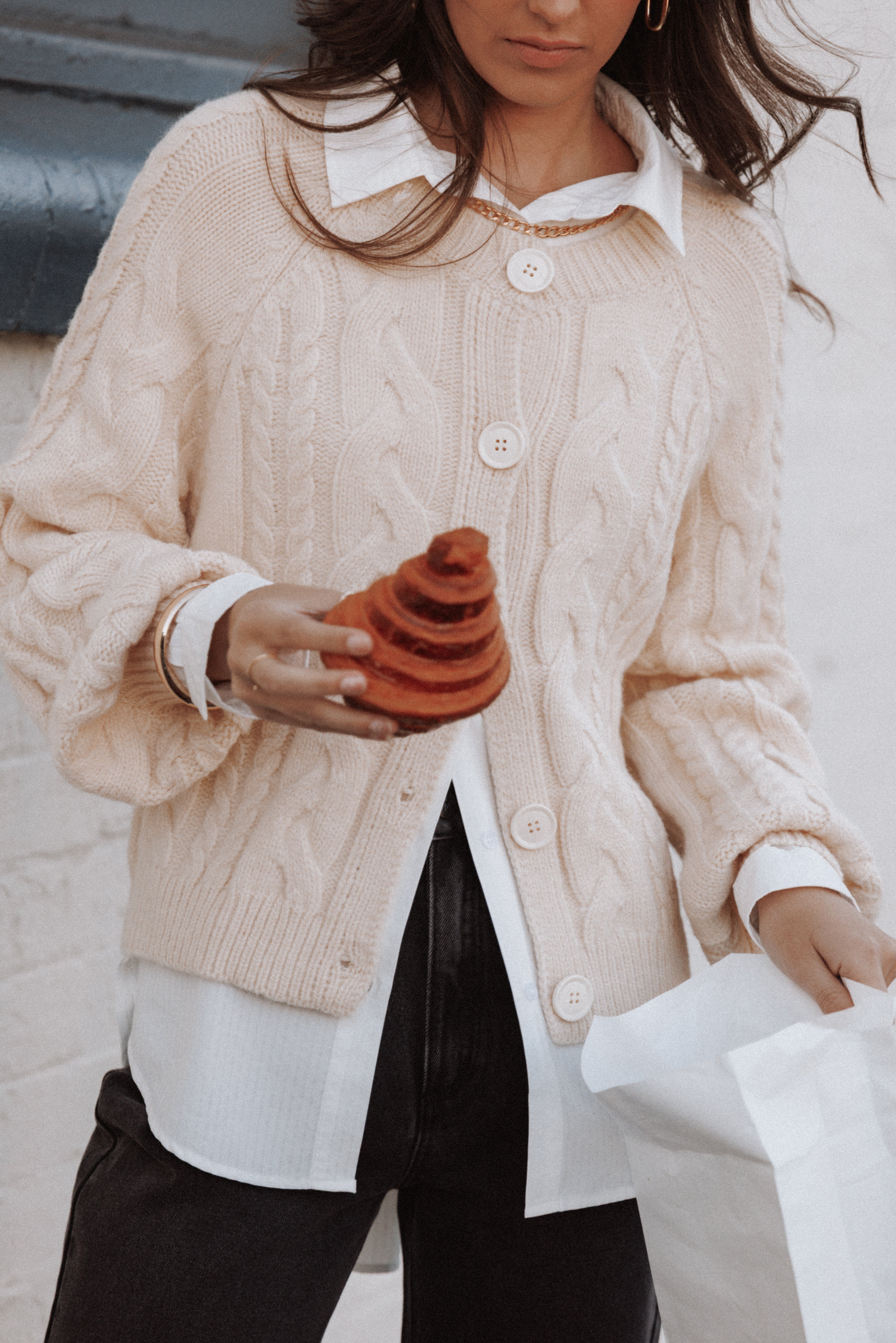 KNITWEAR Nika Cable Knit Cardigan - Taupe