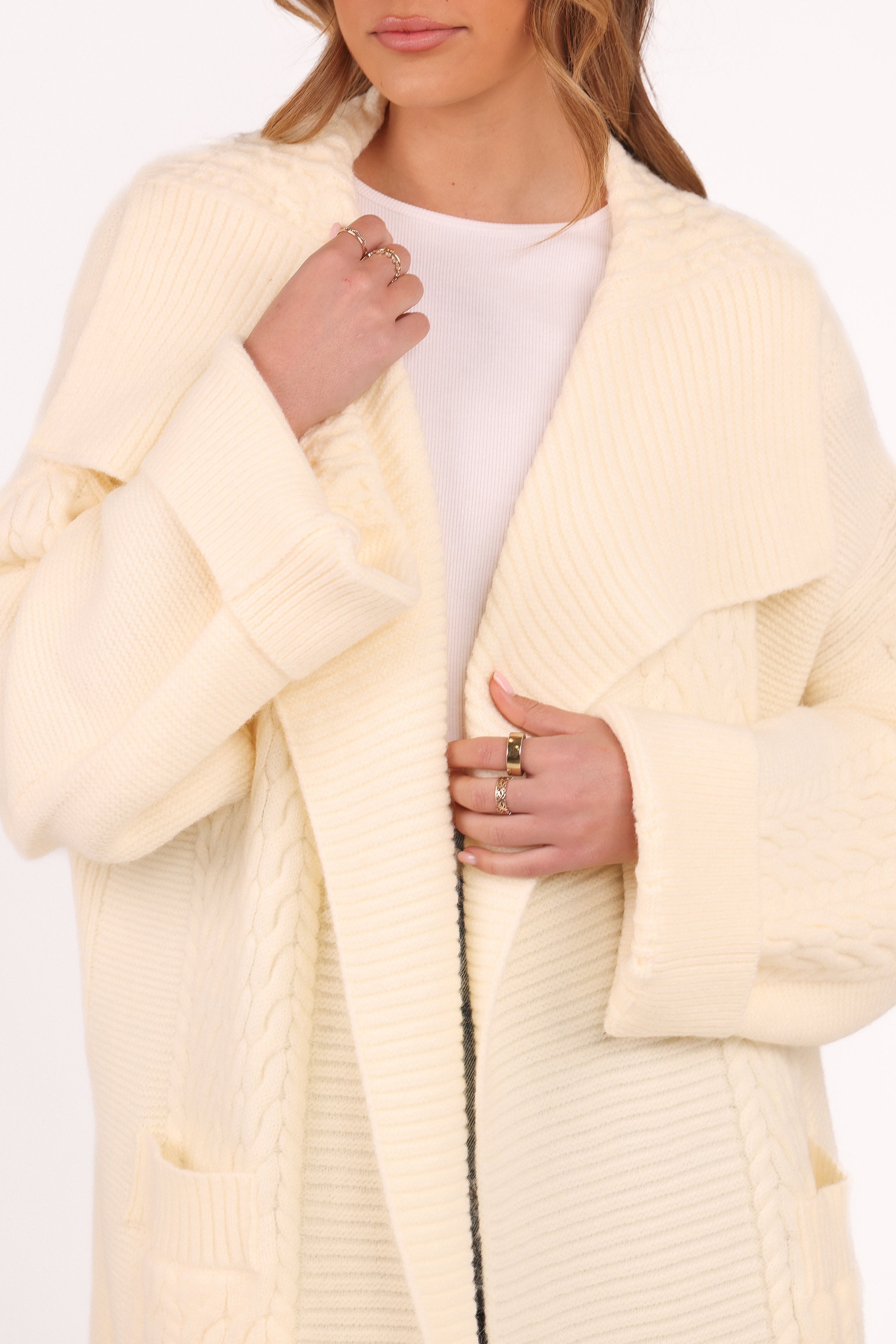 KNITWEAR Nova Long Cardigan - Cream