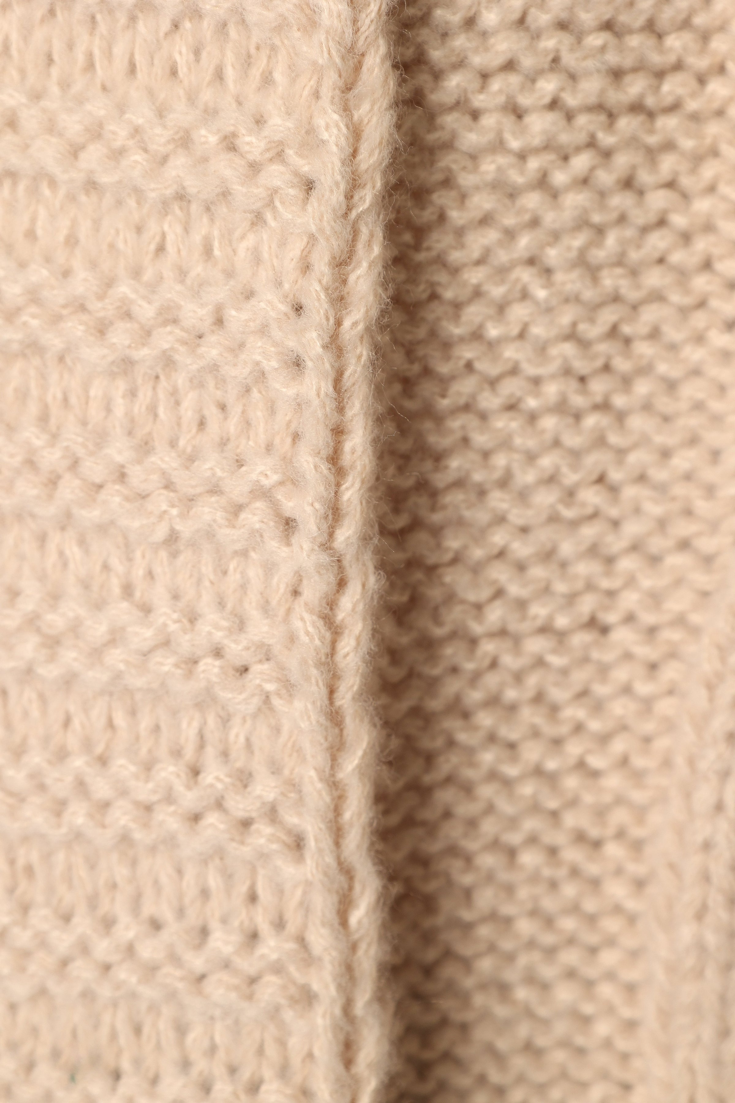 KNITWEAR @Oaklee Large Knit Back Cardigan - Tan