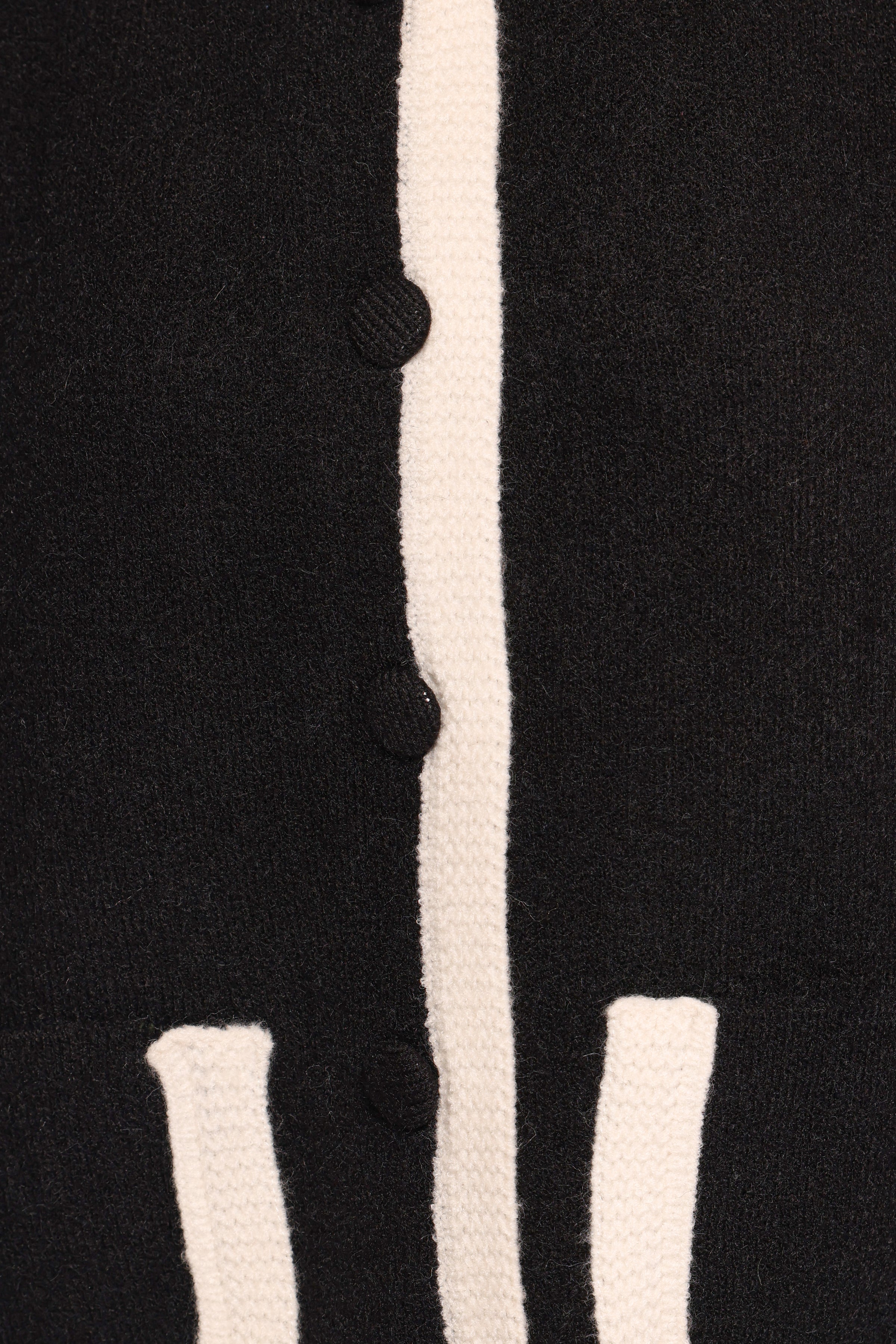 KNITWEAR Orabelle Contrast Hem Cardigan - Black