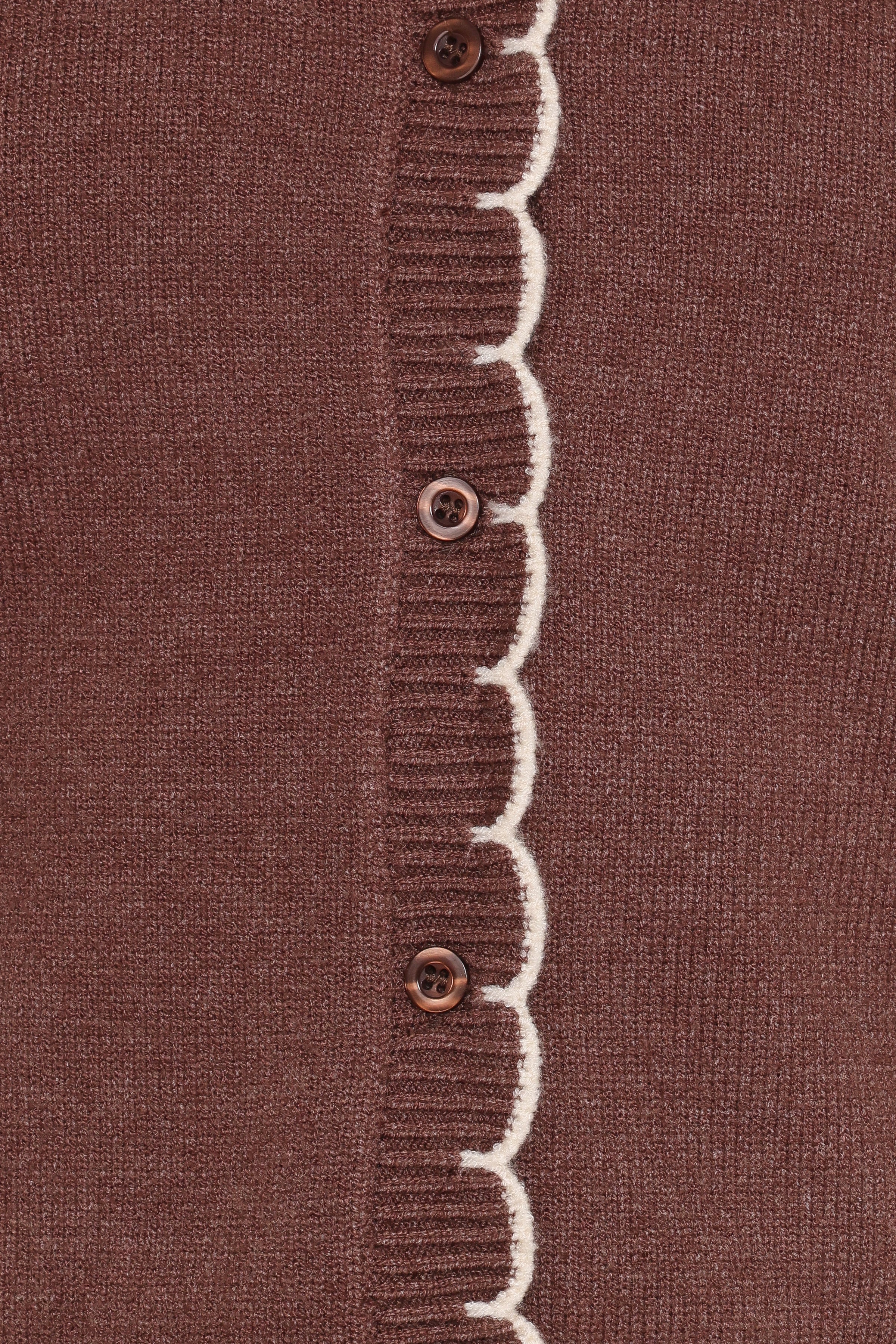 KNITWEAR @Payton Scallop Cardigan - Brown