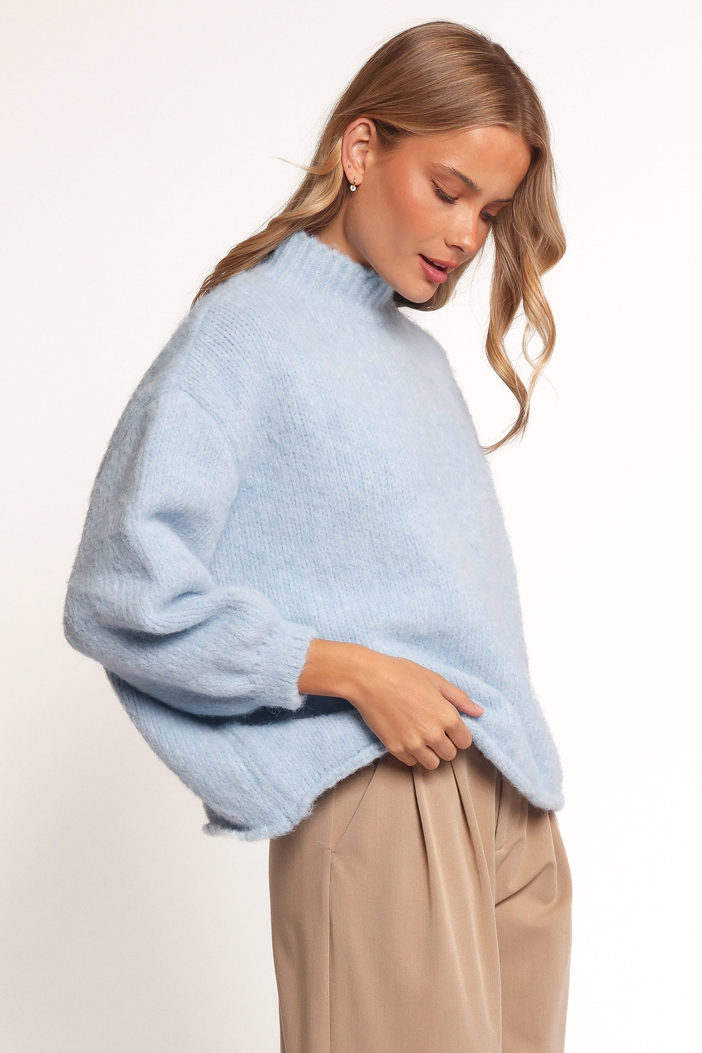 KNITWEAR Pia Mockneck Knit - Blue