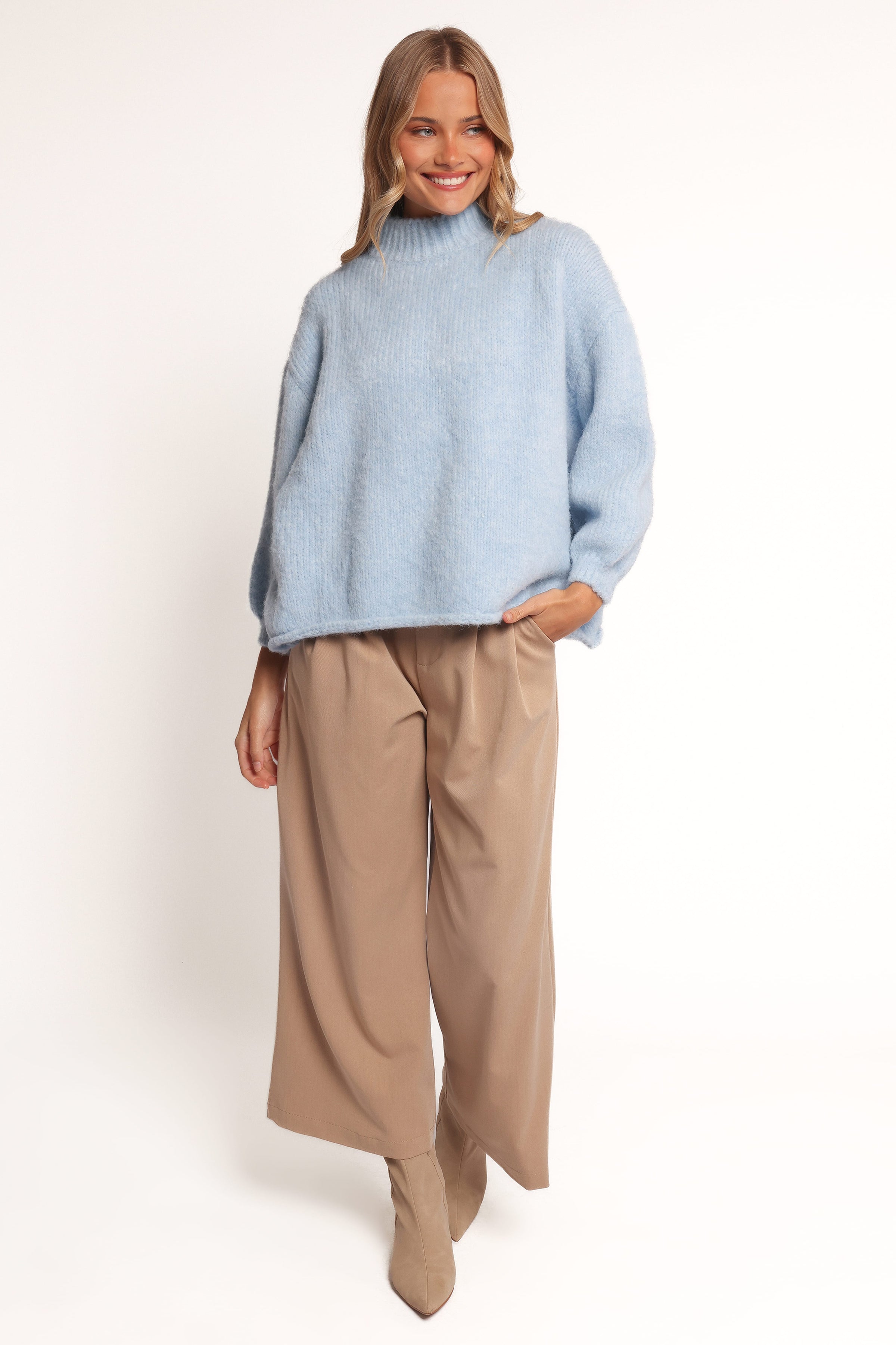 KNITWEAR Pia Mockneck Knit - Blue