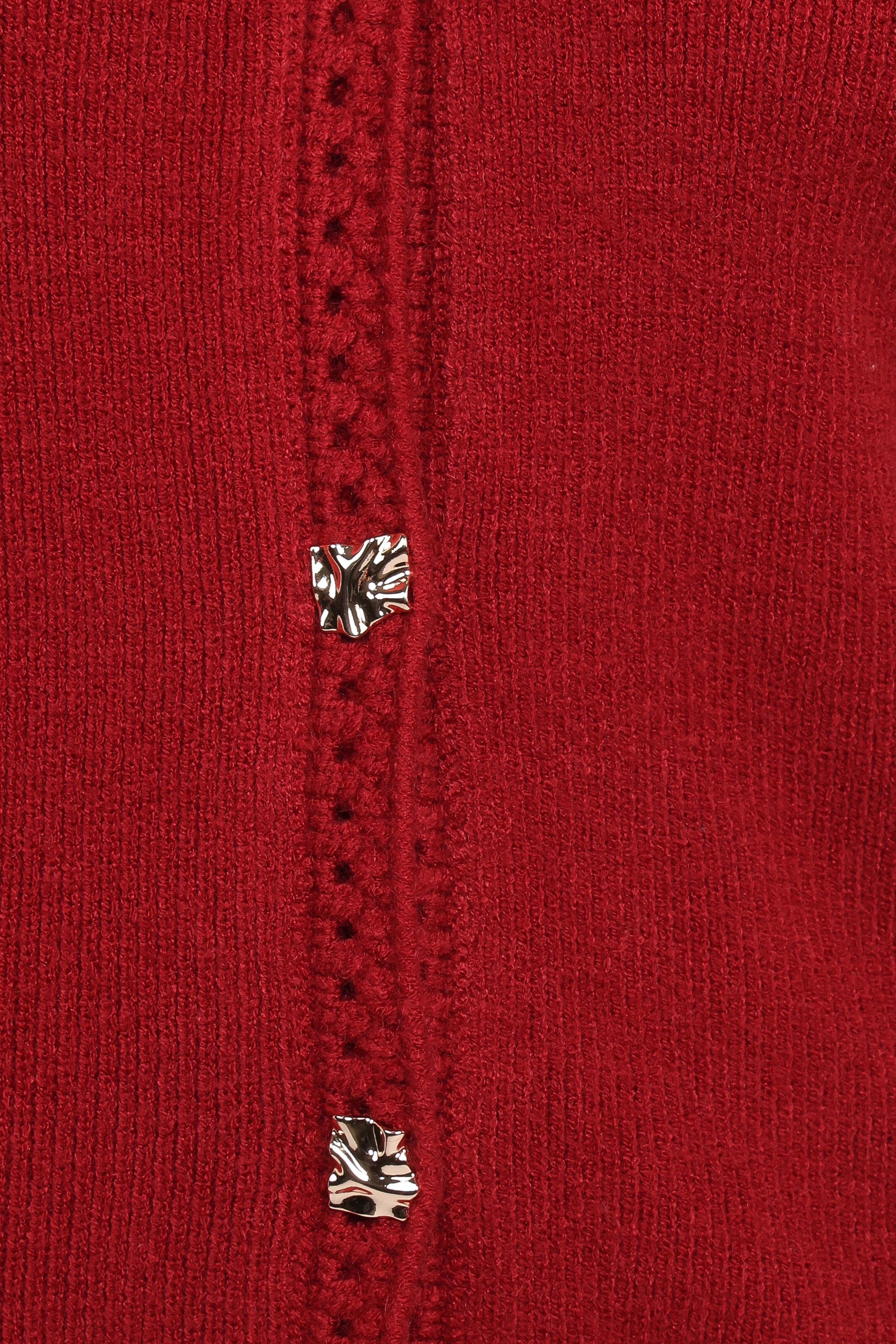 KNITWEAR Quay Button Front Cardigan - Red