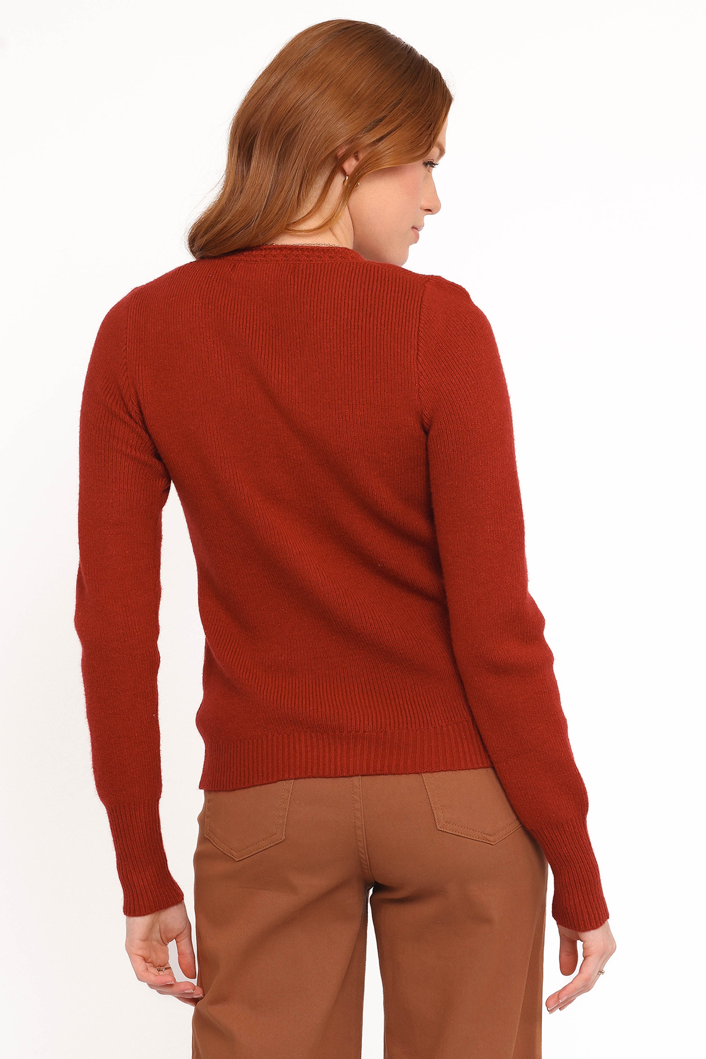 KNITWEAR Quay Button Front Cardigan - Red