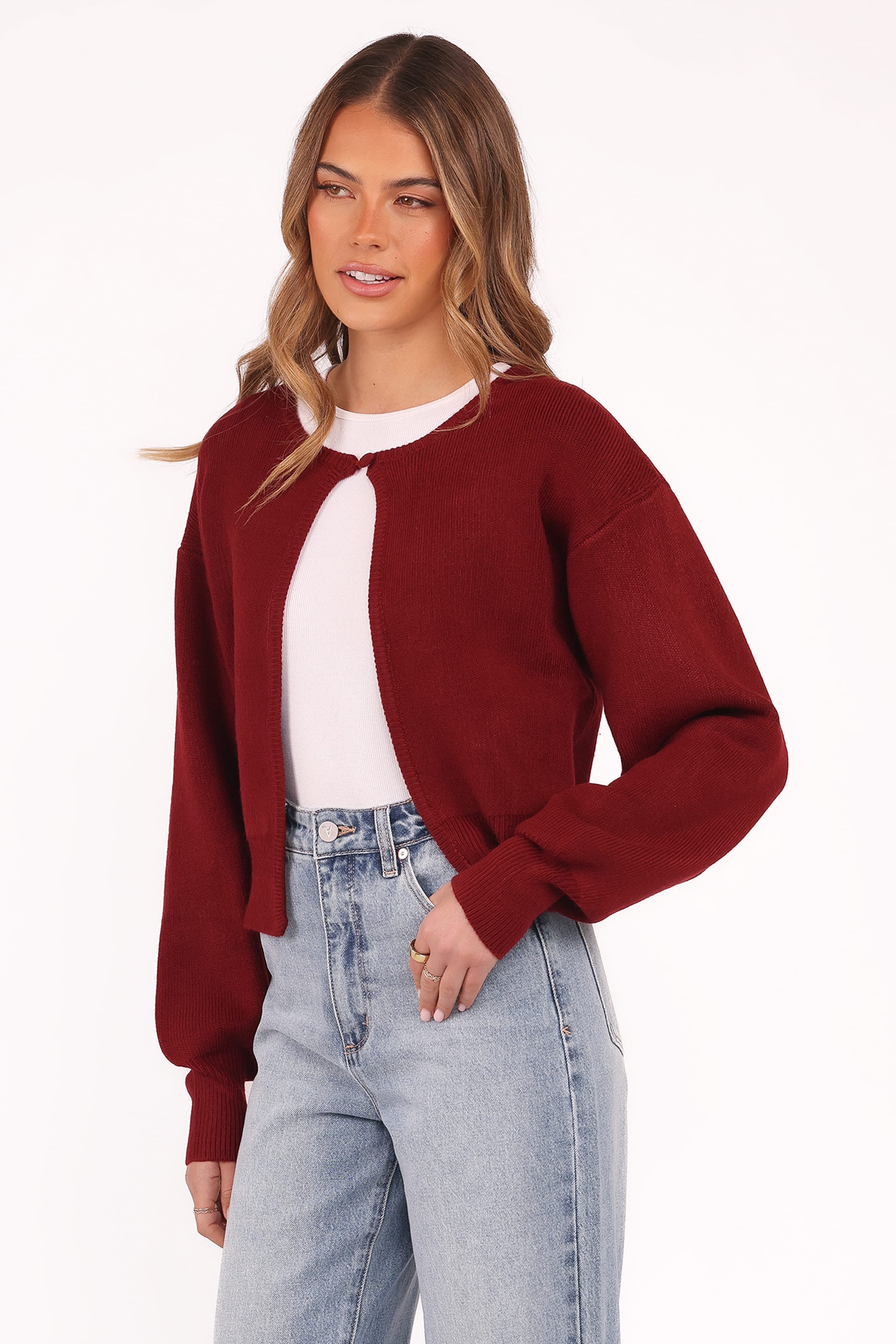 KNITWEAR Ripley Knit Cardigan - Berry