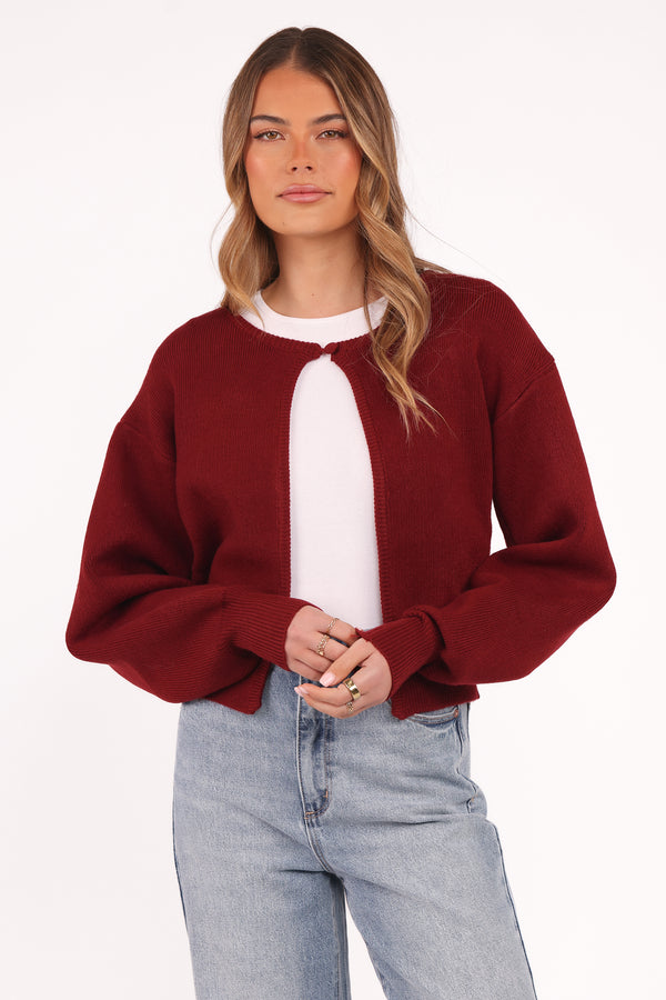 KNITWEAR Ripley Knit Cardigan - Berry