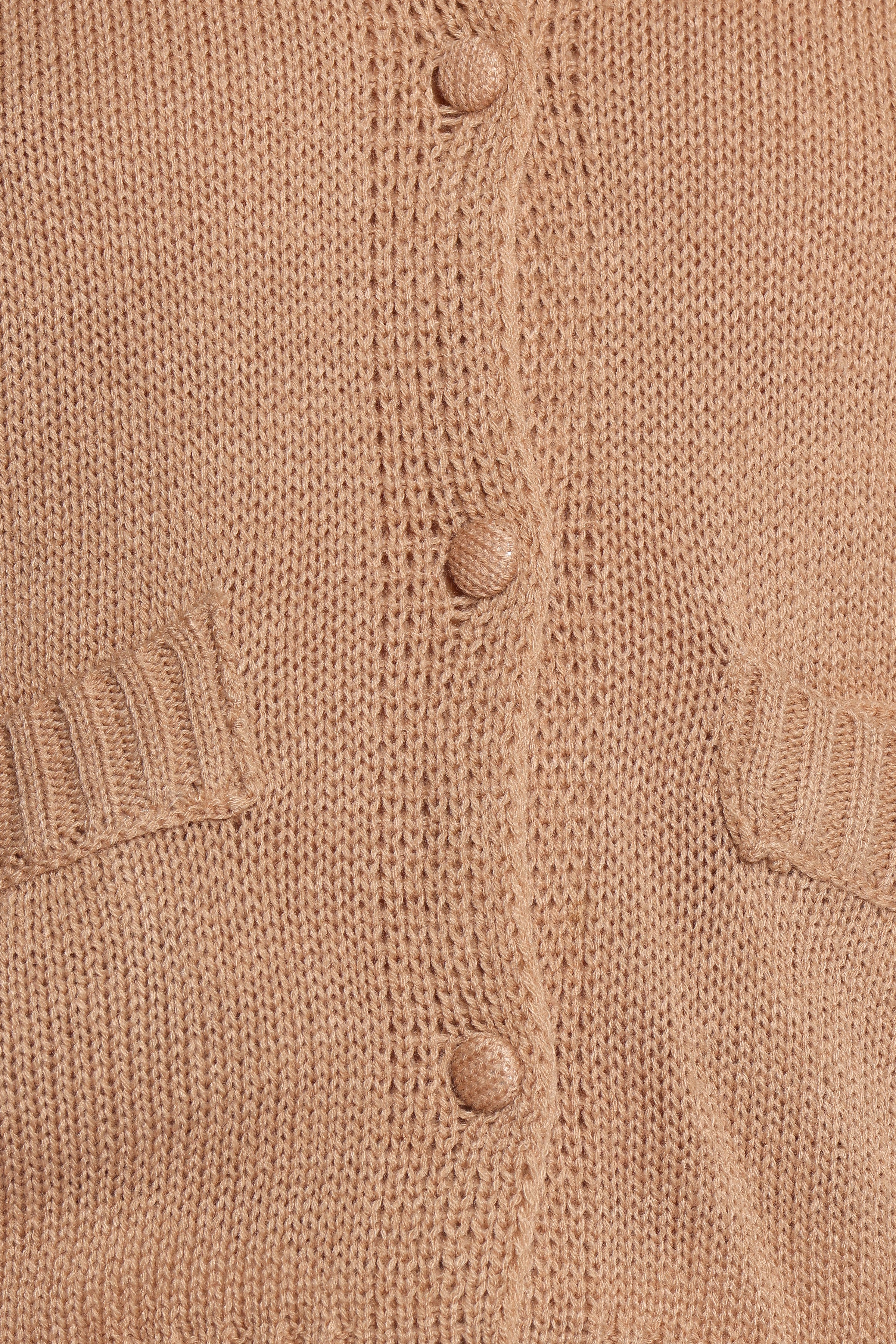 KNITWEAR Roman Button Front Cardigan - Beige