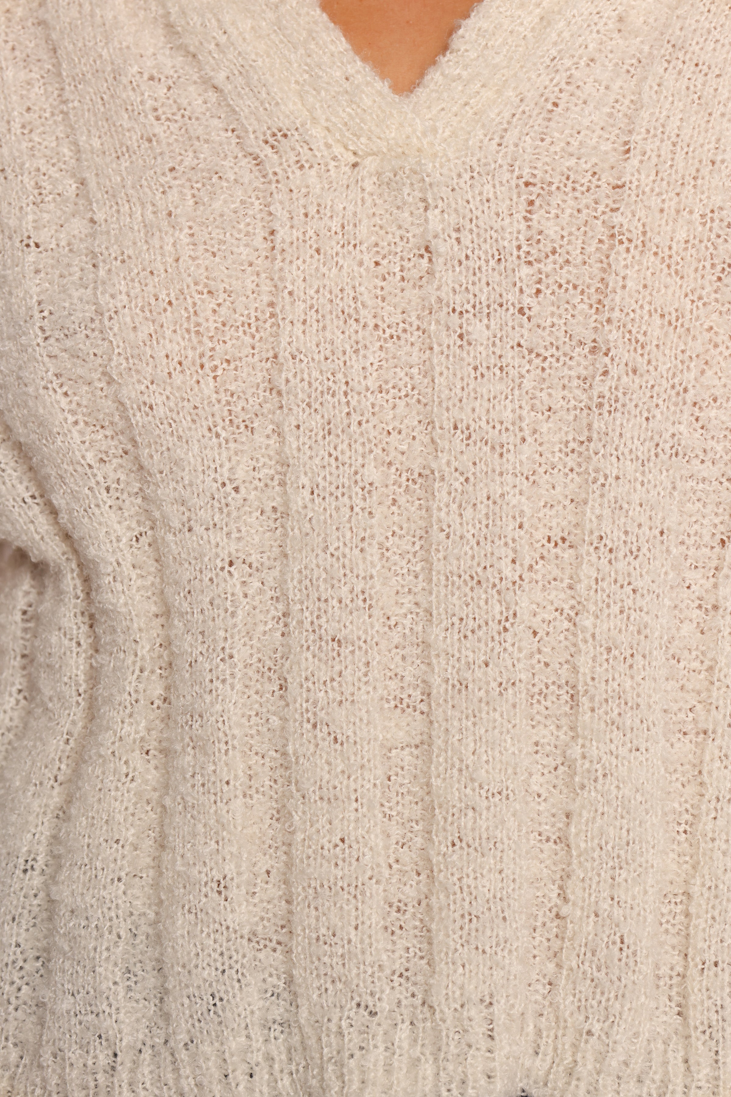 KNITWEAR Romy Collar Knit Sweater - Ecru