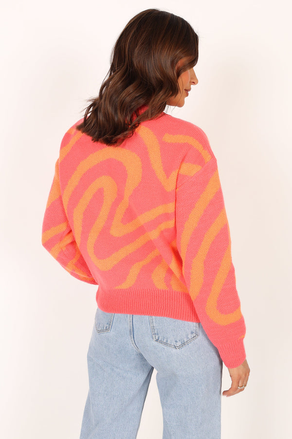 Knitwear @Rosalee Pattern Knit Sweater - Pink