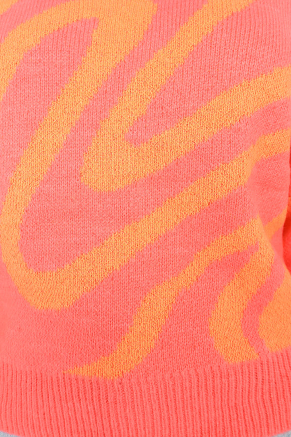 Knitwear @Rosalee Pattern Knit Sweater - Pink