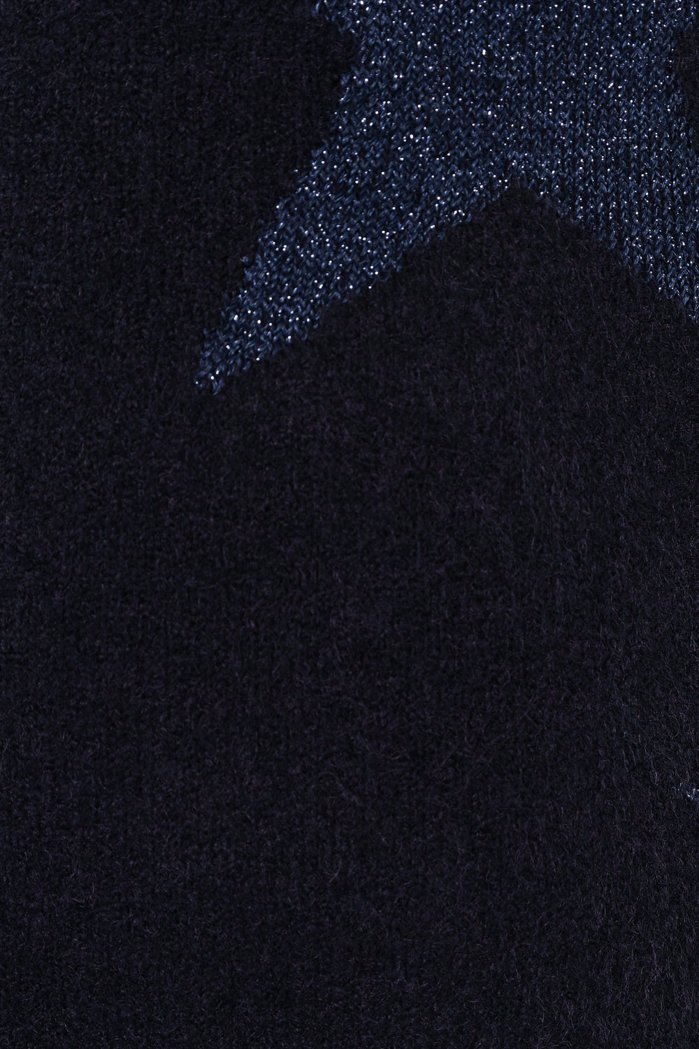 KNITWEAR @Rosalina Crewneck Shimmer Star Knit Sweater - Navy