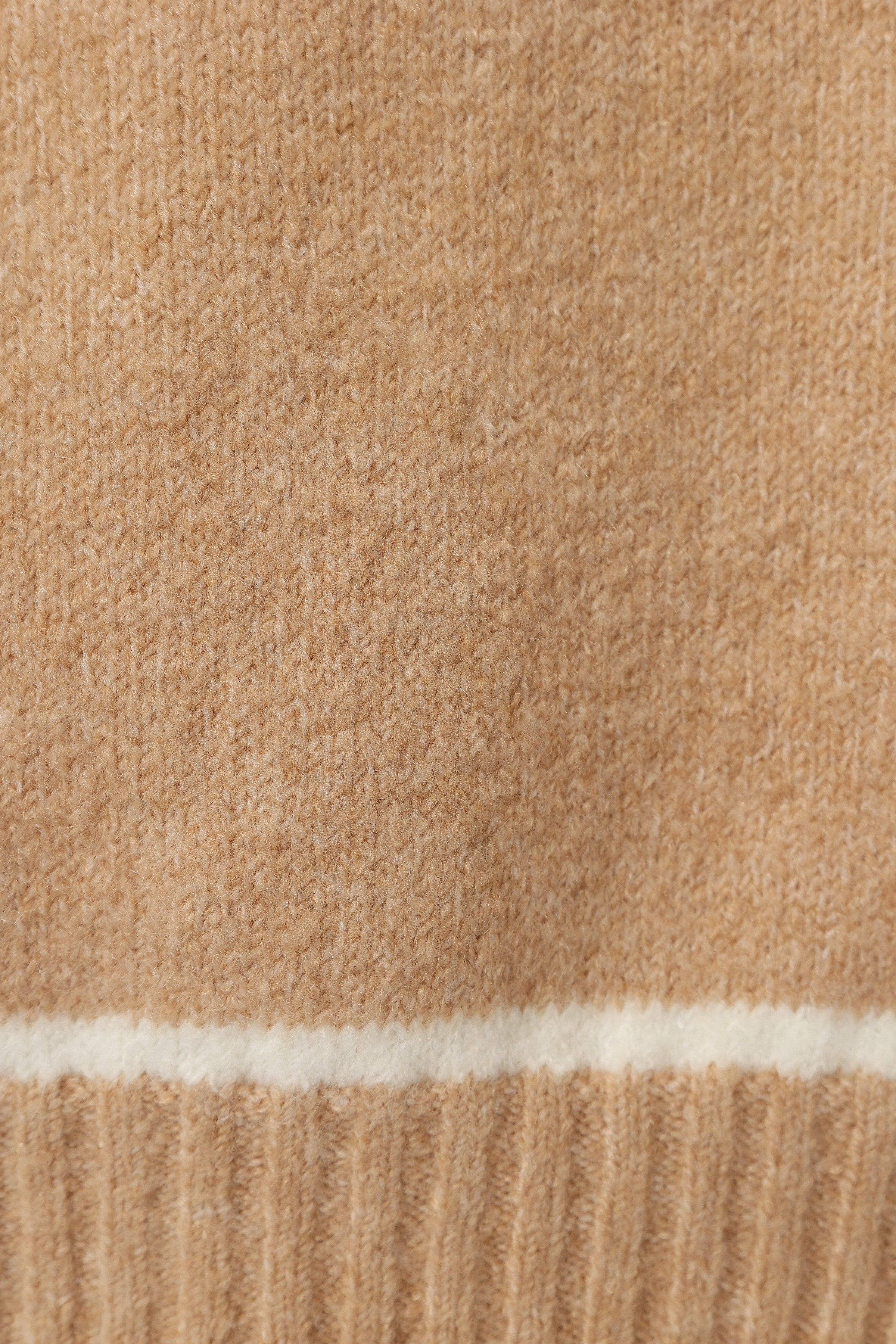 KNITWEAR Rylee Contrast Hem Knit Sweater - Camel