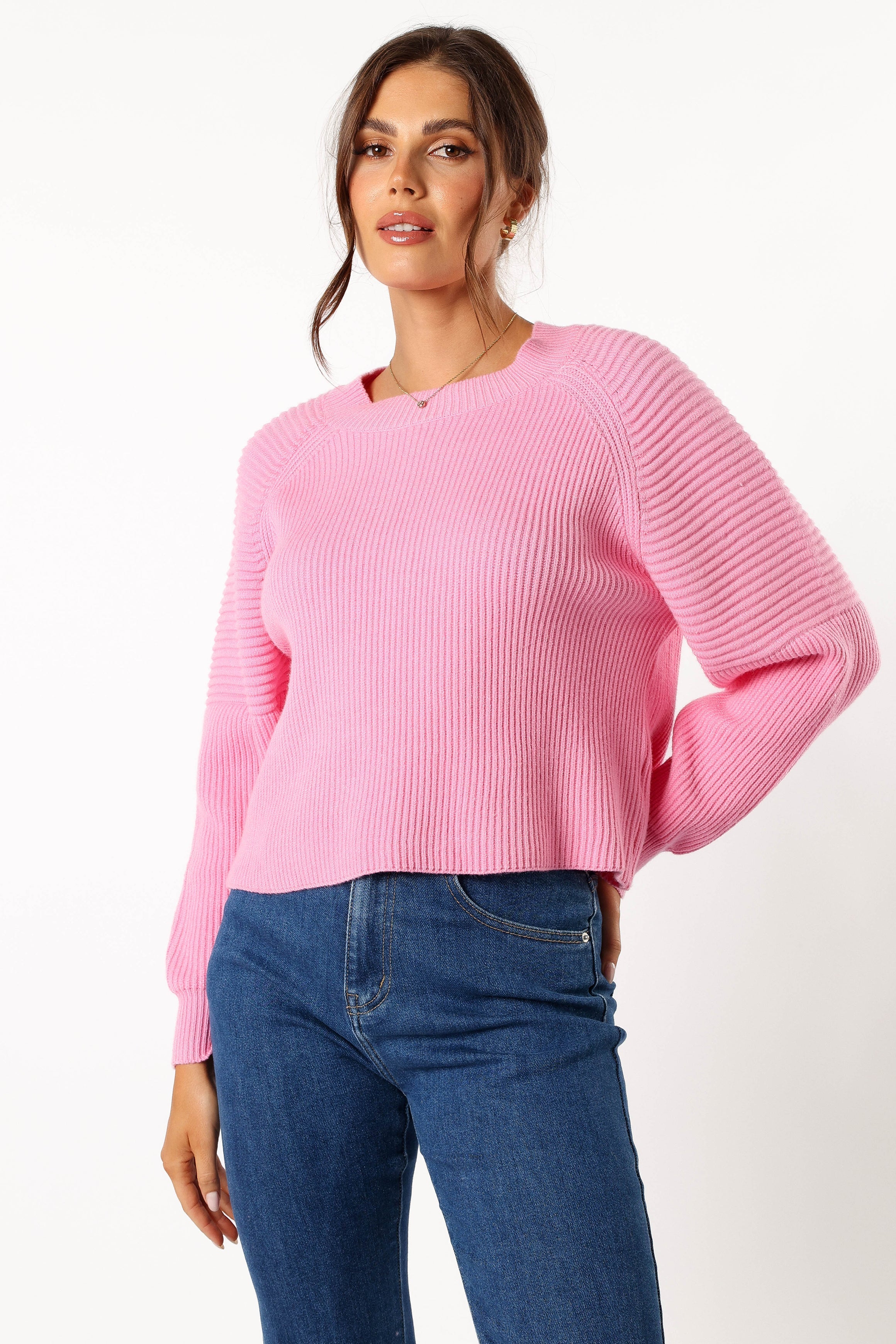 KNITWEAR @Sarah Knit Sweater - Pink