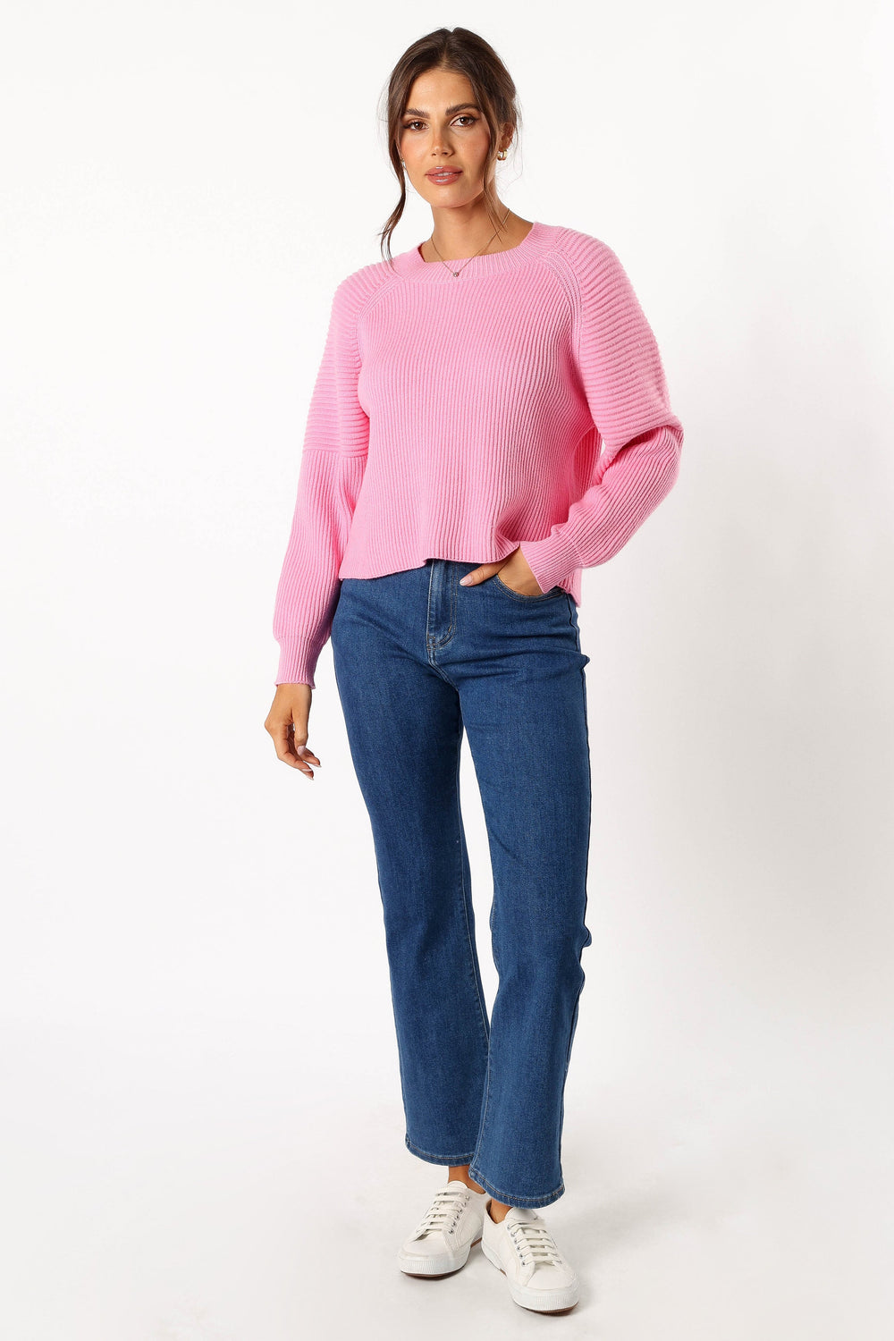 KNITWEAR @Sarah Knit Sweater - Pink
