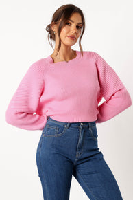 KNITWEAR @Sarah Knit Sweater - Pink