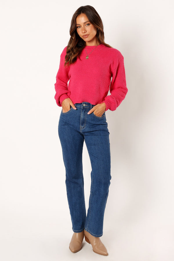 KNITWEAR @Sariah Knit Sweater - Magenta