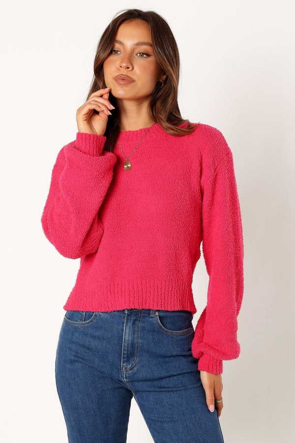 KNITWEAR @Sariah Knit Sweater - Magenta