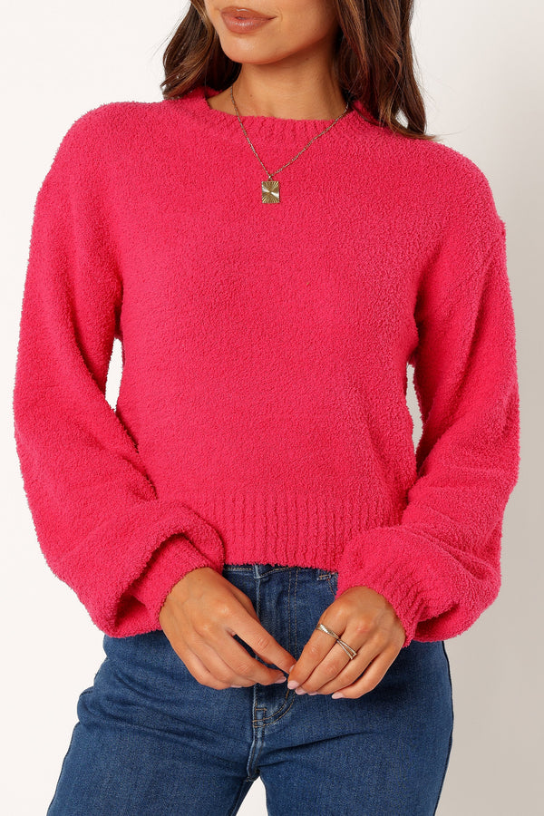 KNITWEAR @Sariah Knit Sweater - Magenta