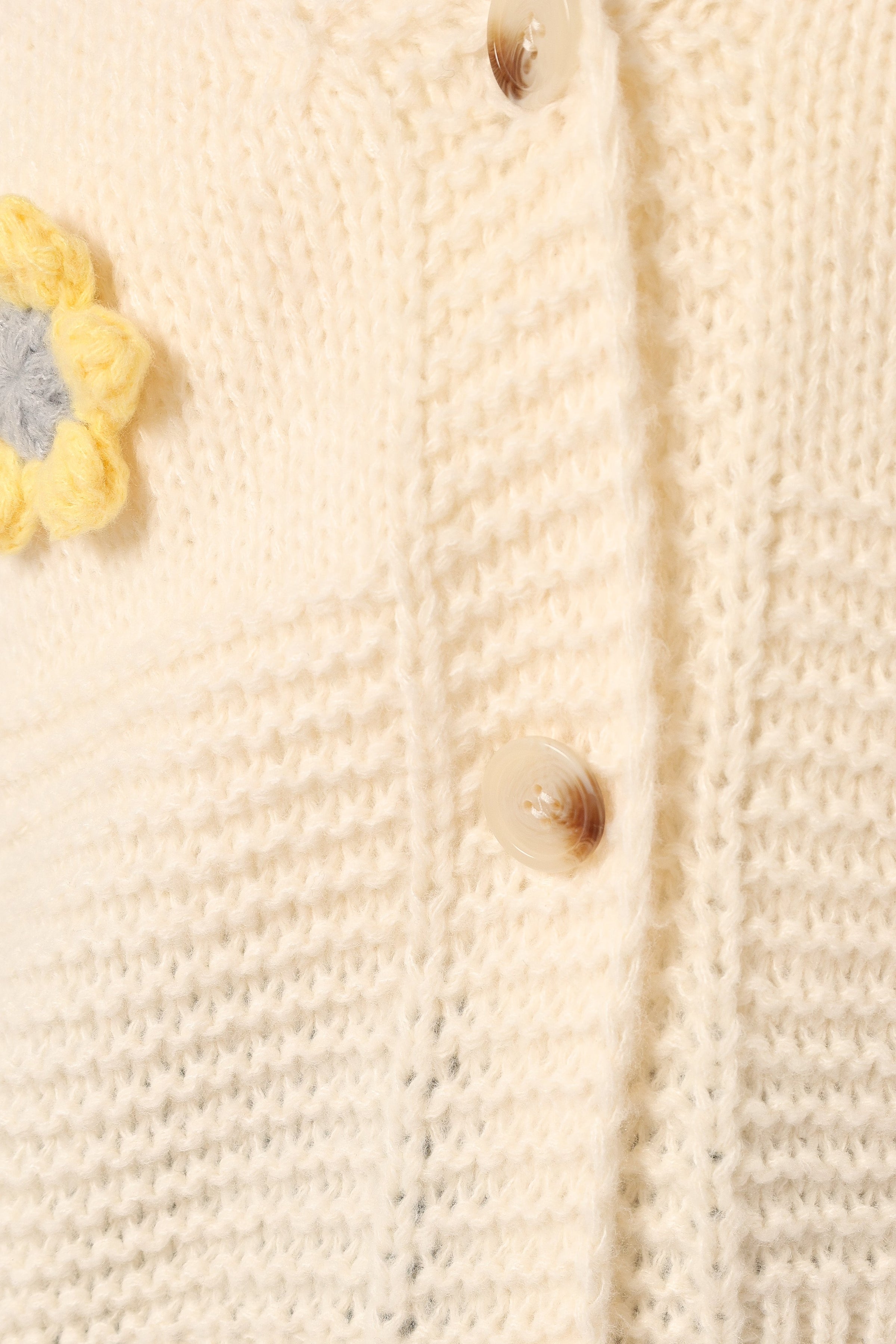 KNITWEAR Sienna Flower Cardigan - Cream
